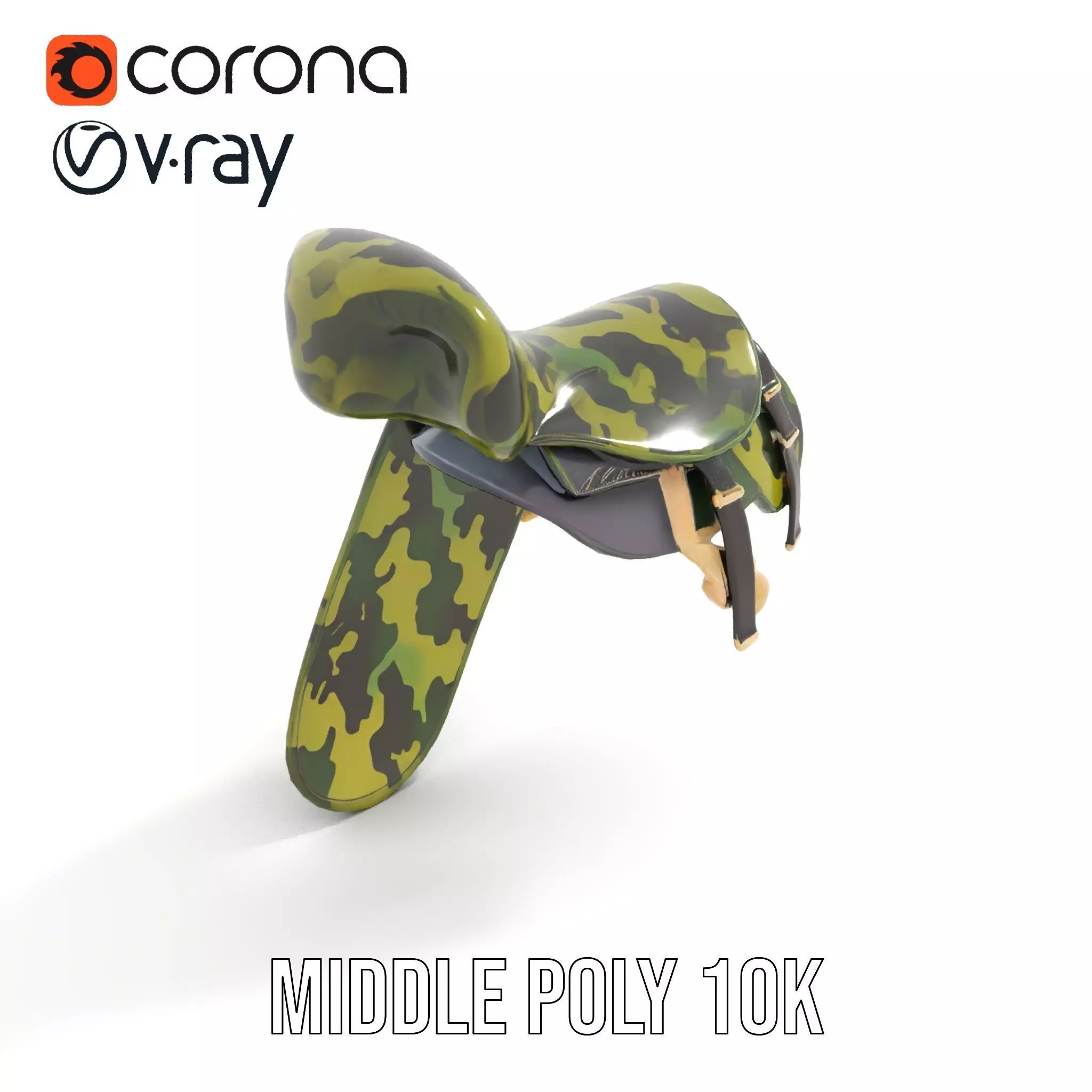 Camouflage Saddle model pack Low-poly 3D model_13