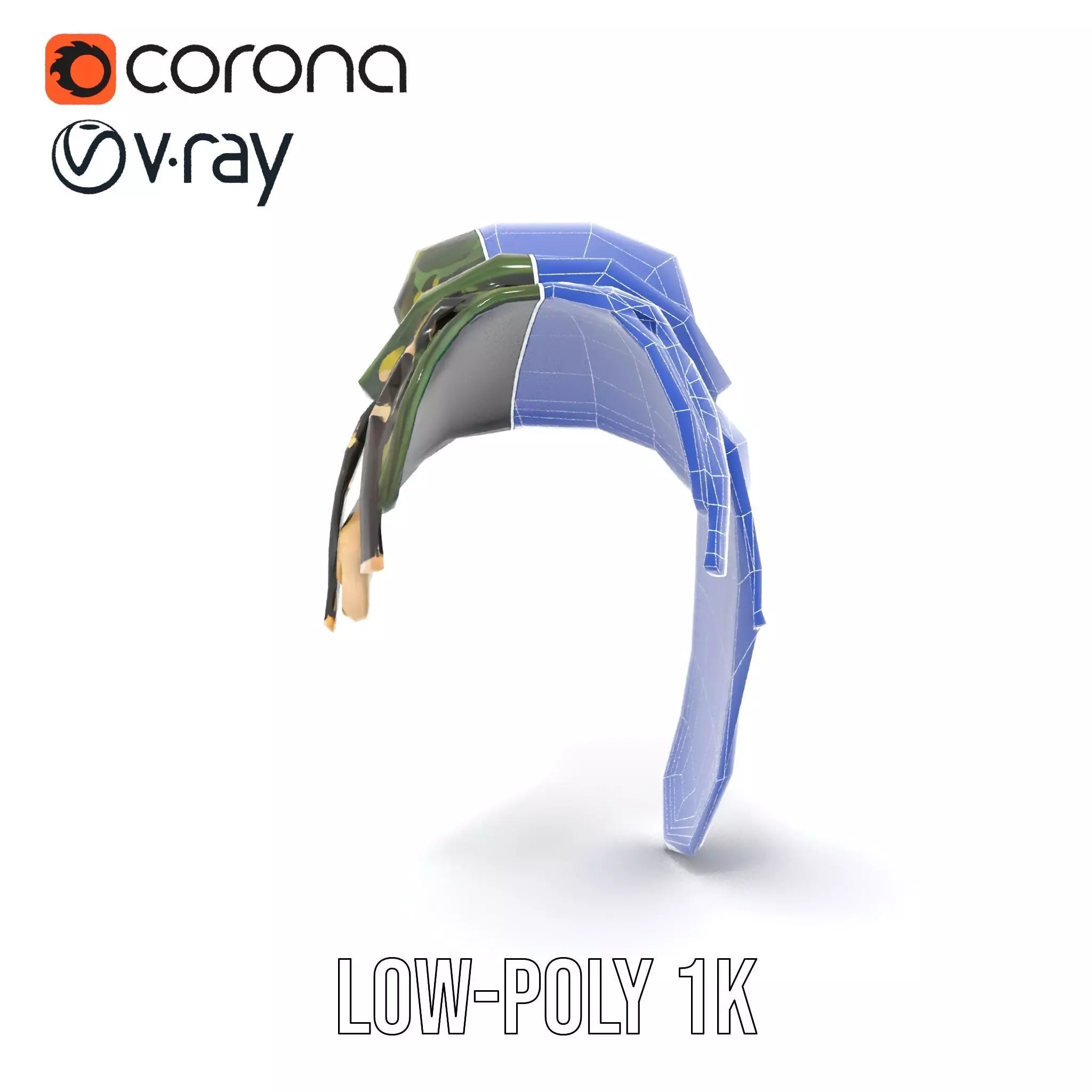 Camouflage Saddle model pack Low-poly 3D model_31