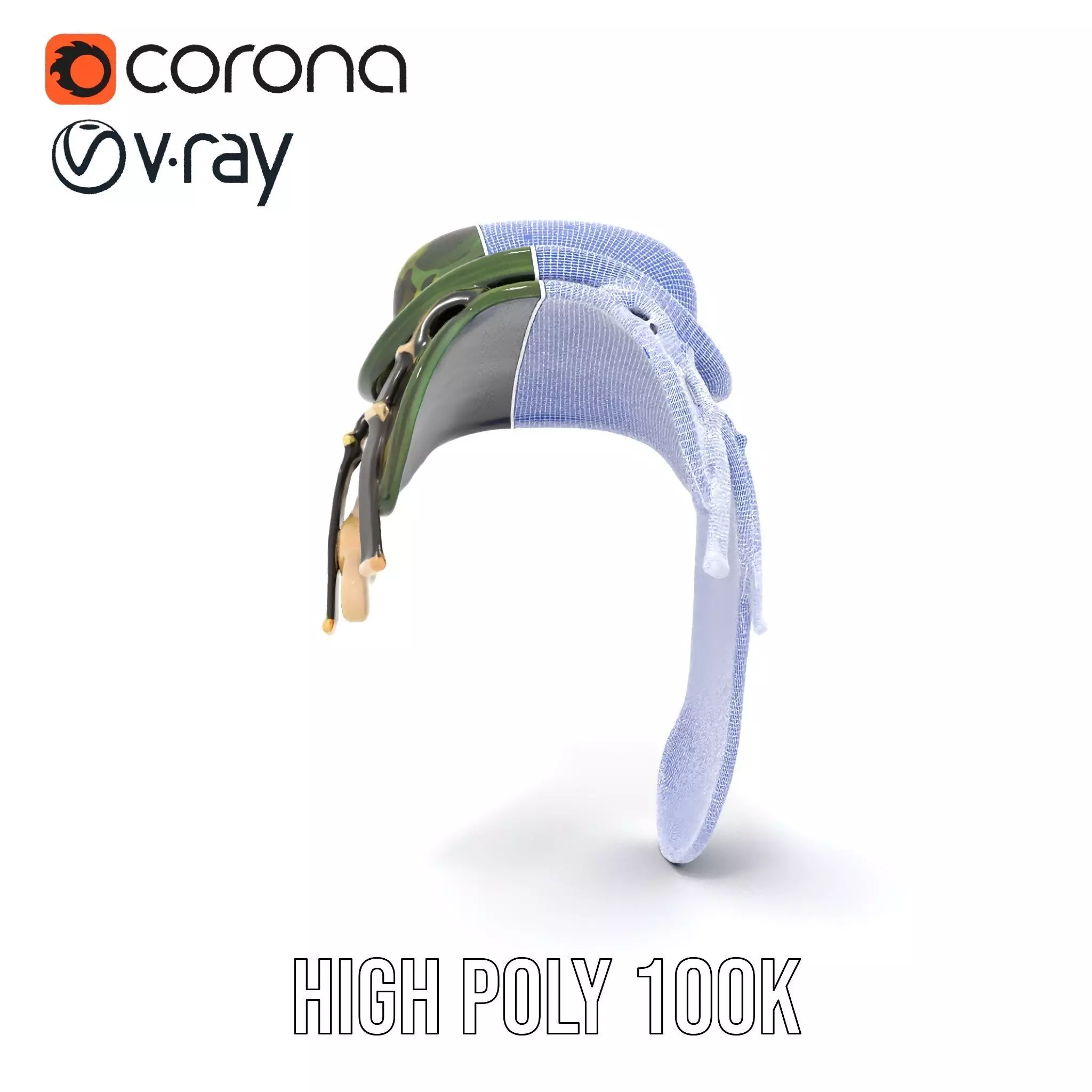 Camouflage Saddle model pack Low-poly 3D model_32