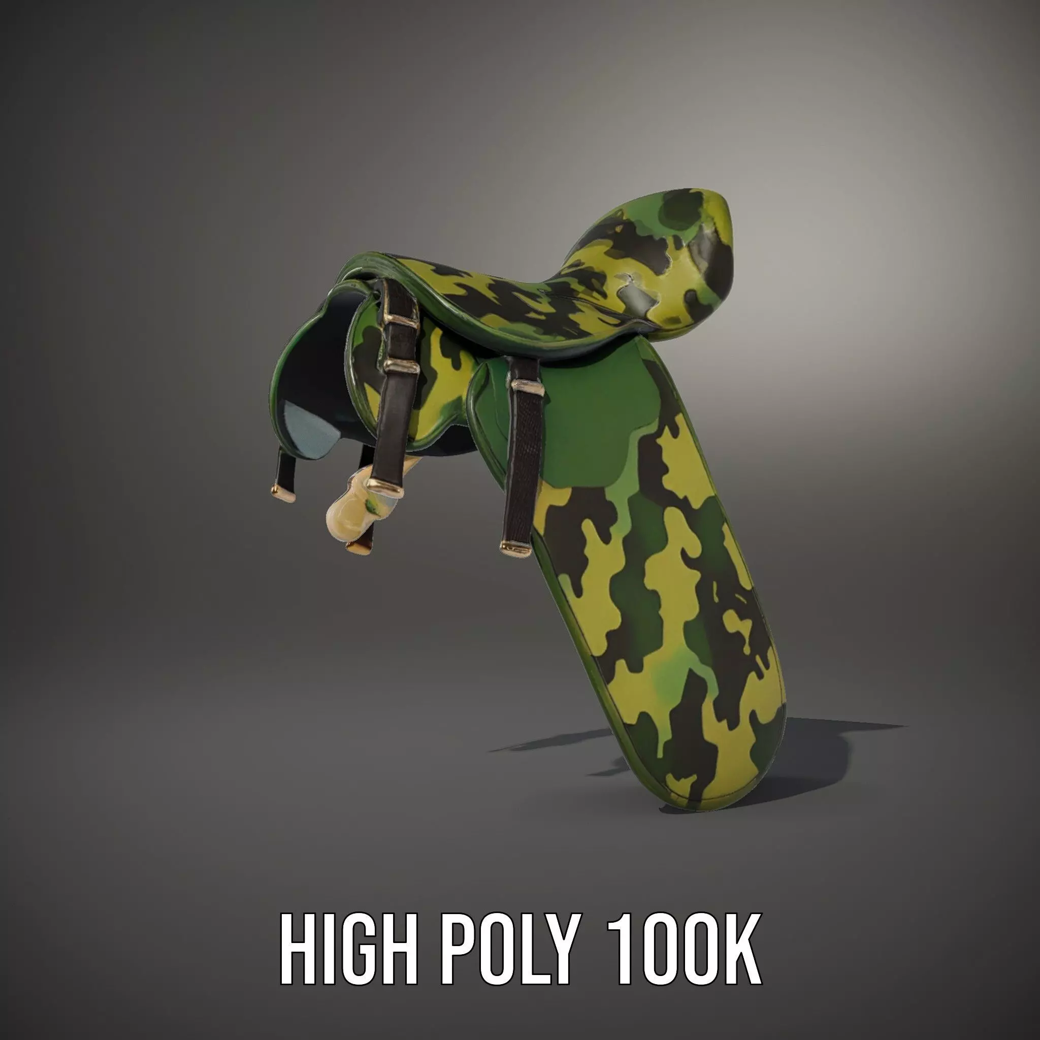 Camouflage Saddle model pack Low-poly 3D model_10