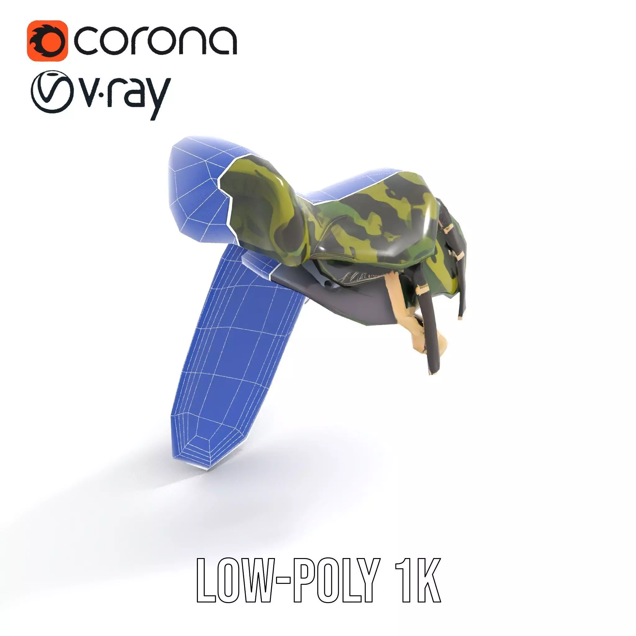 Camouflage Saddle model pack Low-poly 3D model_25