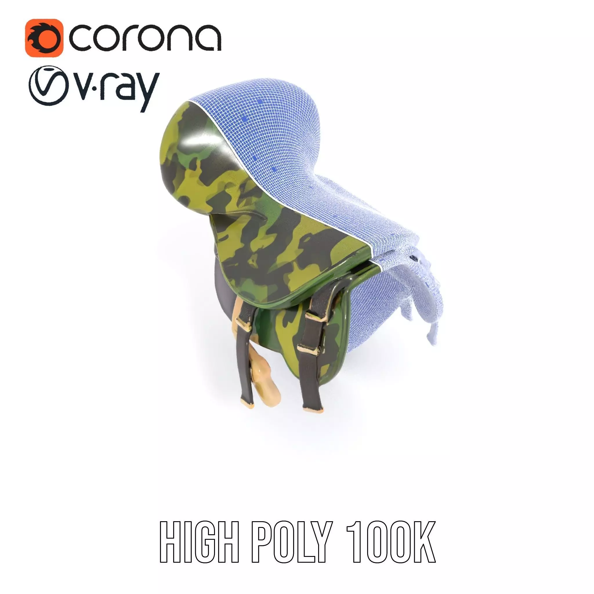 Camouflage Saddle model pack Low-poly 3D model_26