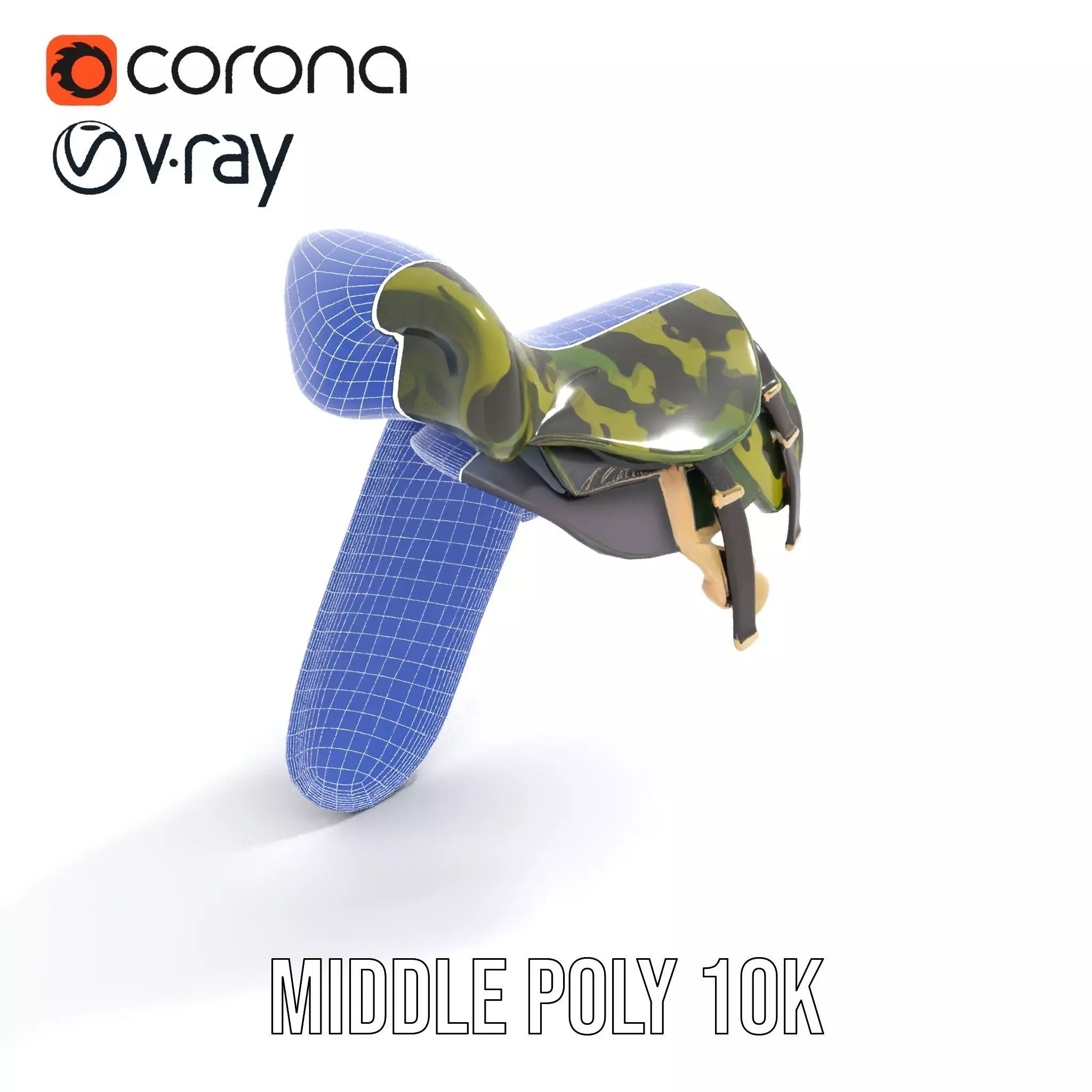 Camouflage Saddle model pack Low-poly 3D model_15