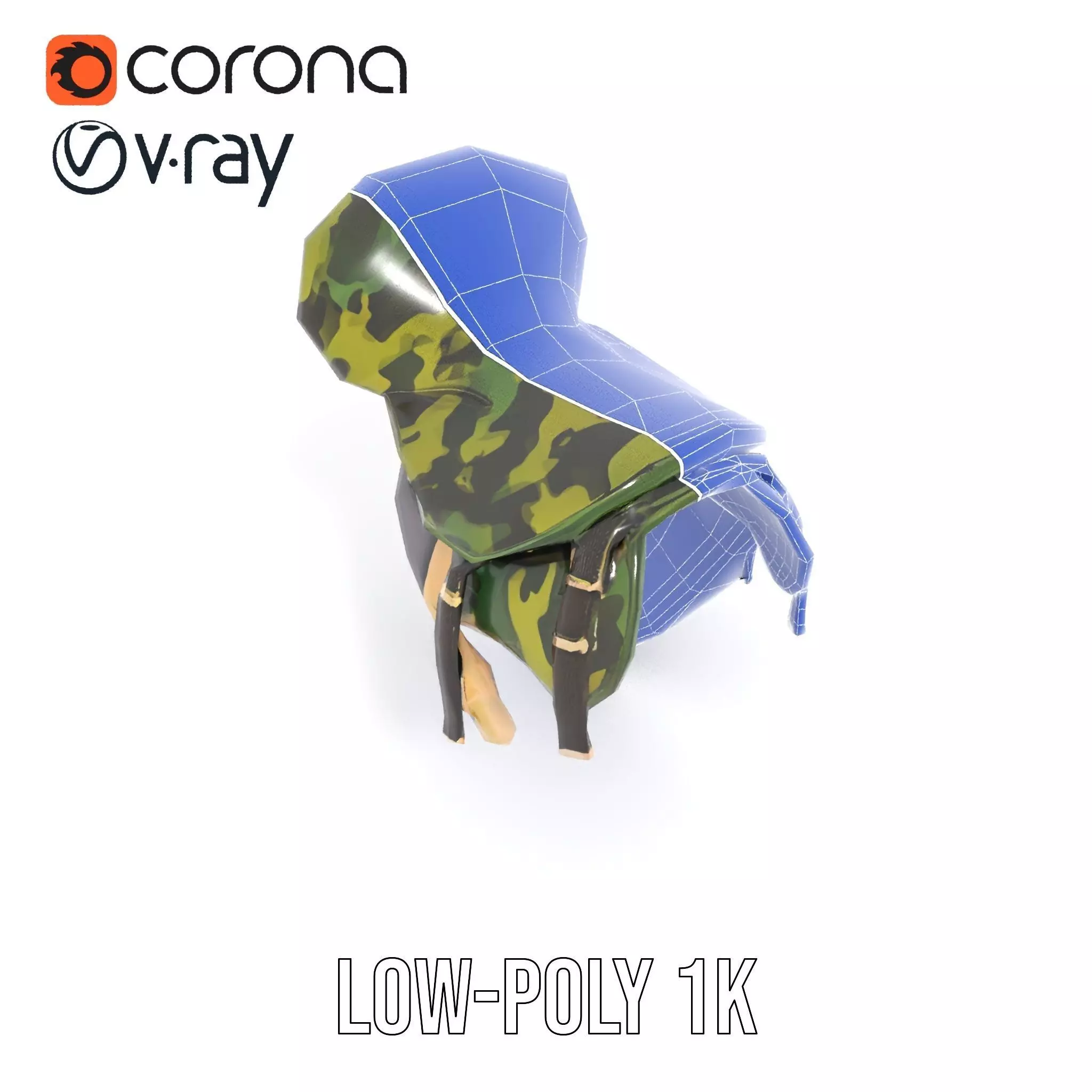 Camouflage Saddle model pack Low-poly 3D model_28