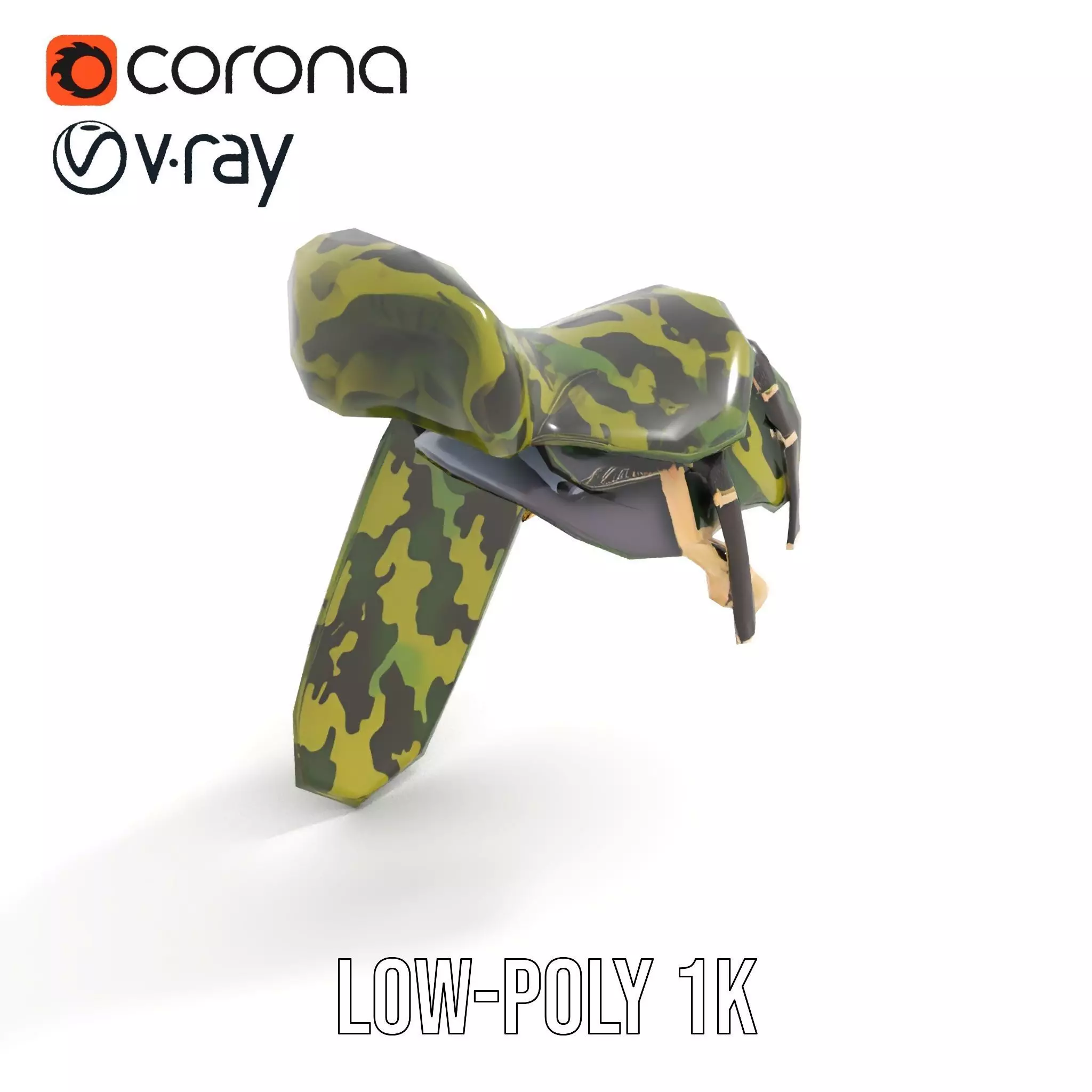 Camouflage Saddle model pack Low-poly 3D model_9