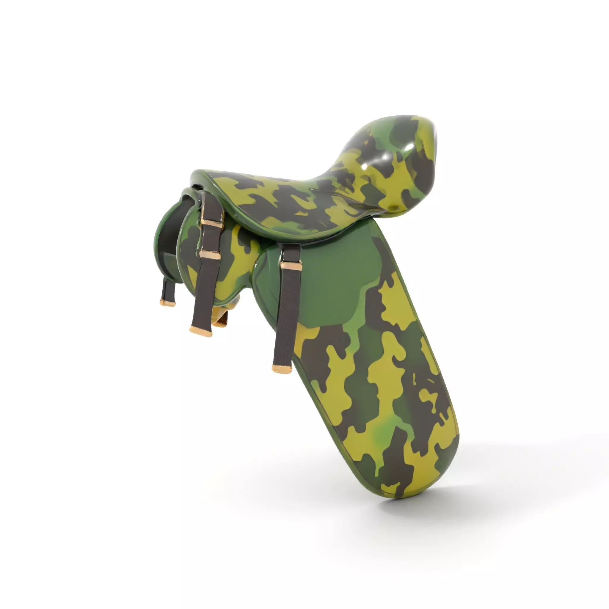 Camouflage Saddle model pack Low-poly 3D model_0