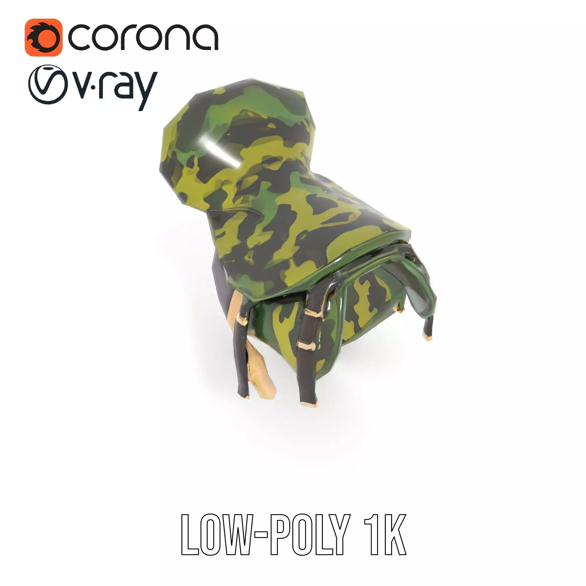 Camouflage Saddle model pack Low-poly 3D model_16