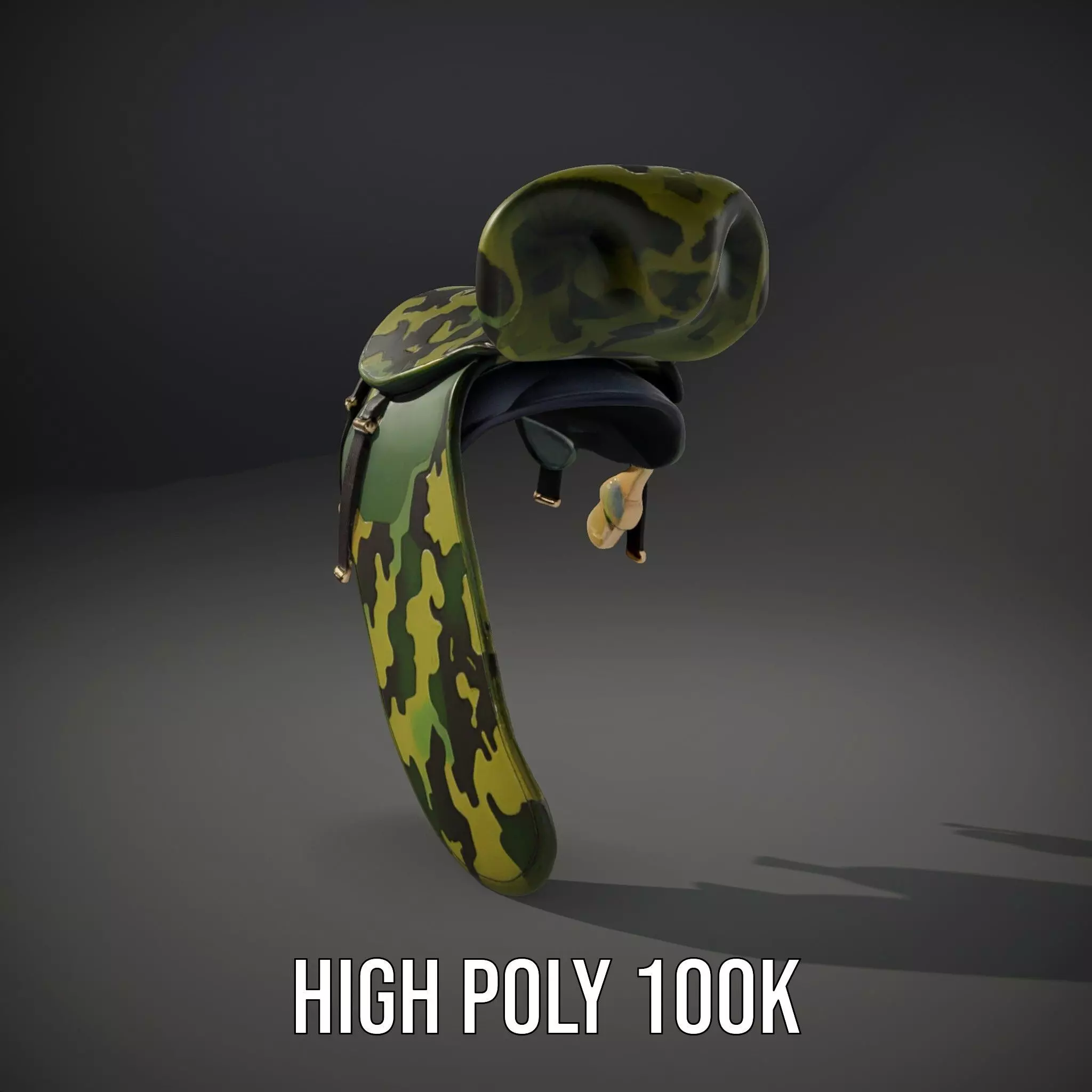 Camouflage Saddle model pack Low-poly 3D model_8