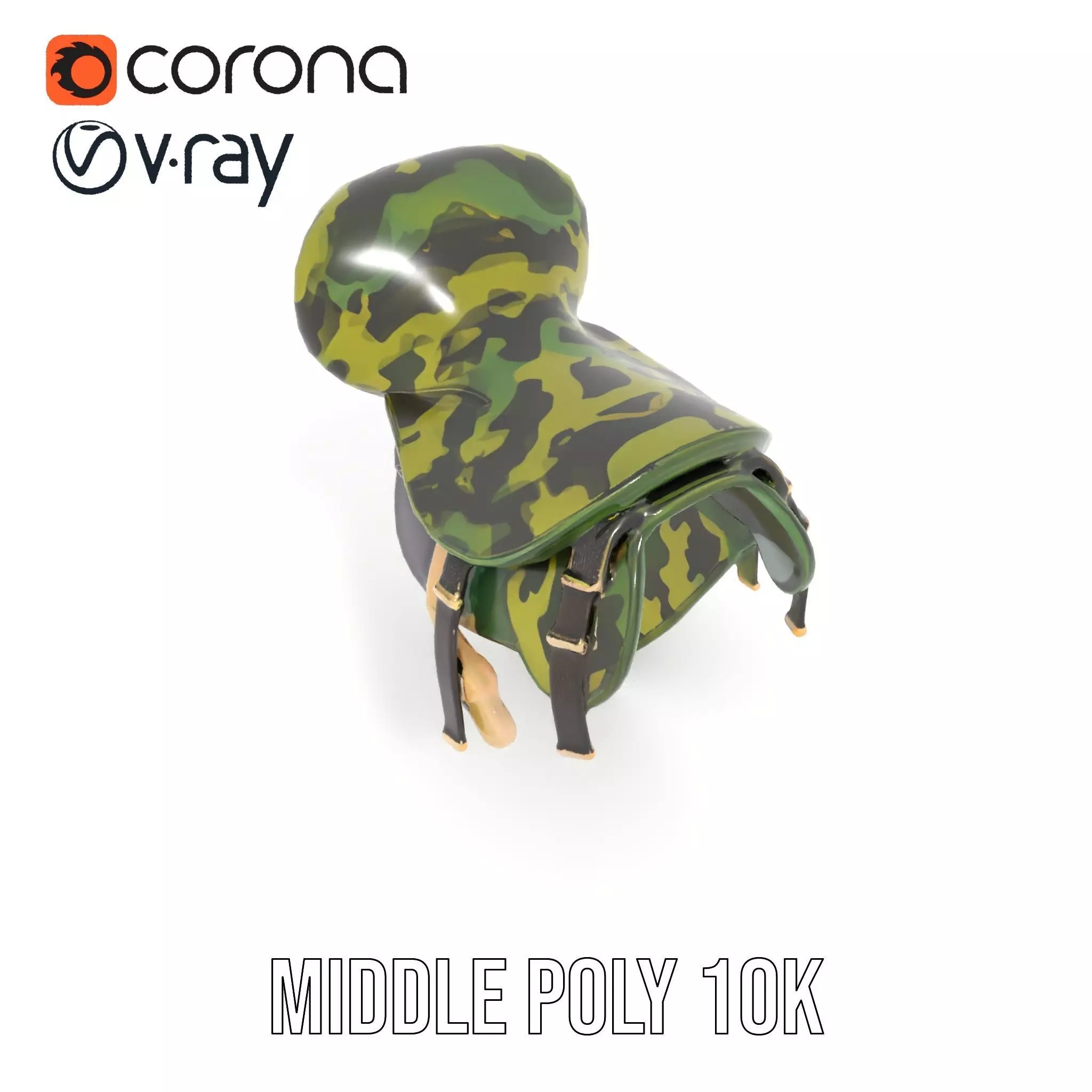 Camouflage Saddle model pack Low-poly 3D model_5