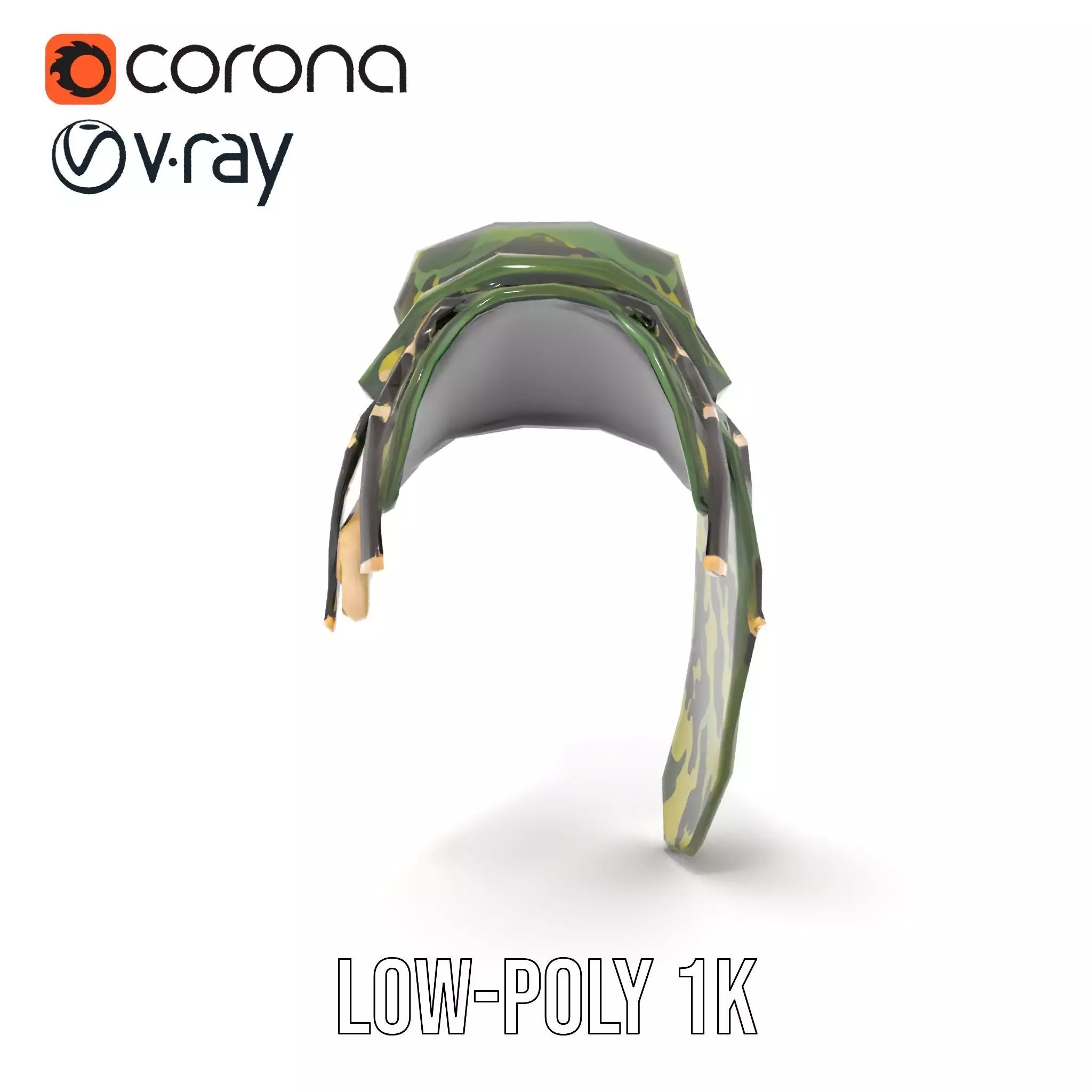 Camouflage Saddle model pack Low-poly 3D model_14