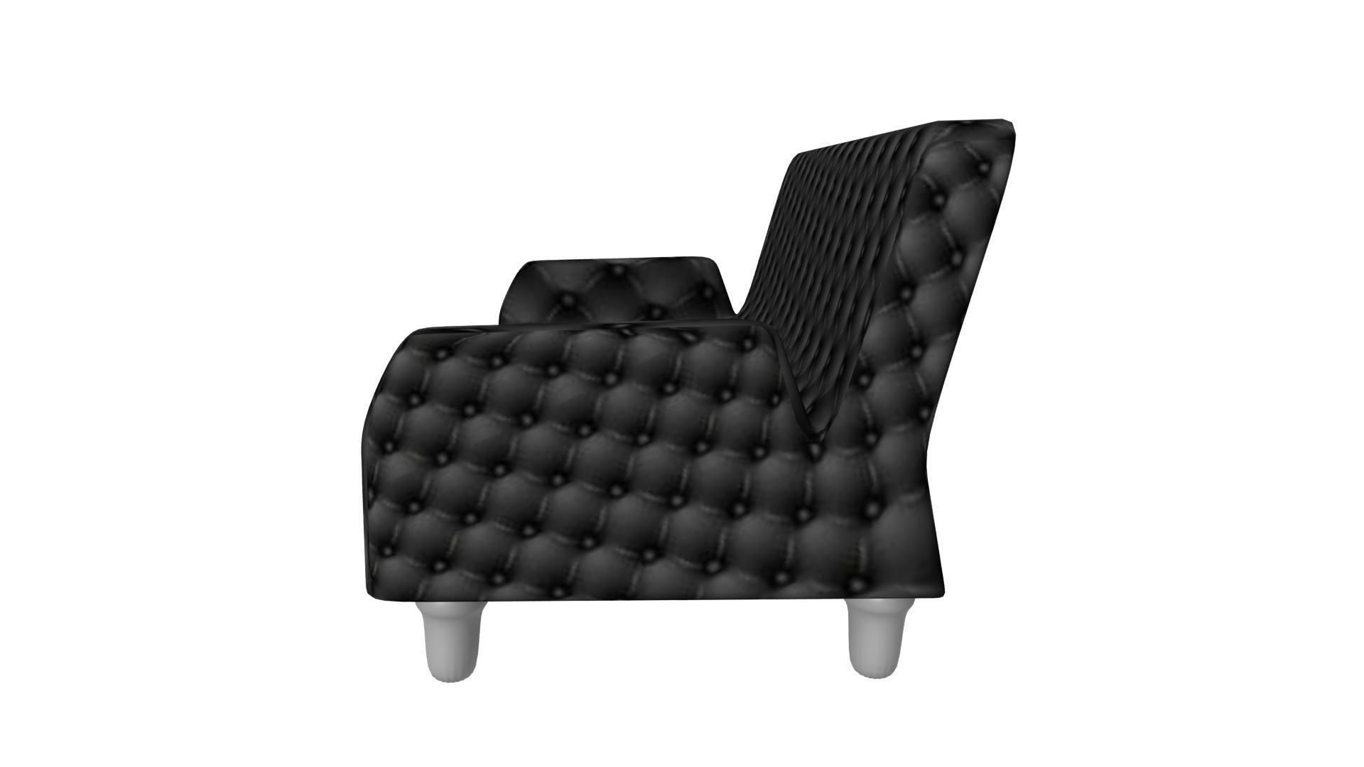 Sofa 3D Model chesterfield loveseat Low-poly 3D model_5