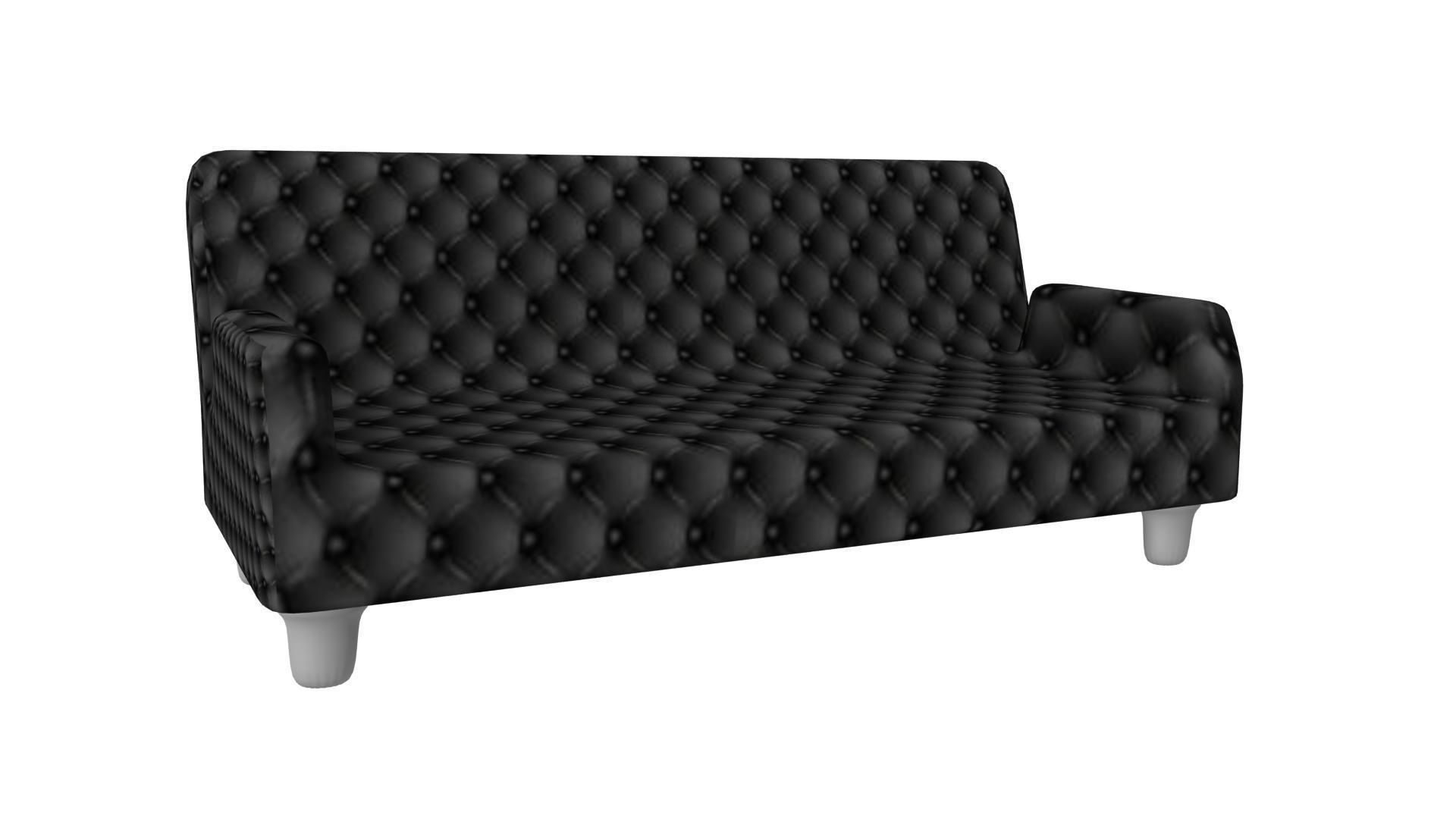 Sofa 3D Model chesterfield loveseat Low-poly 3D model_3