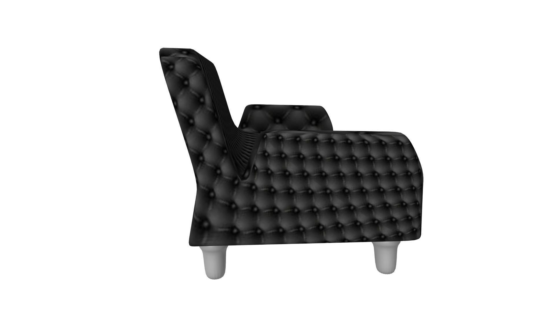 Sofa 3D Model chesterfield loveseat Low-poly 3D model_2