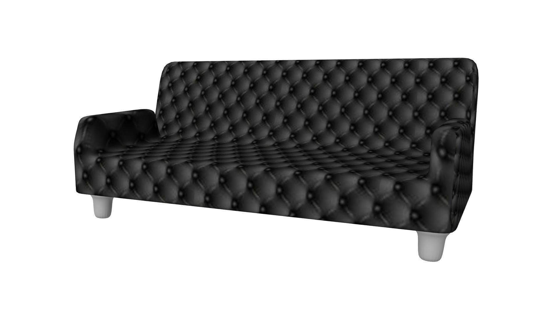 Sofa 3D Model chesterfield loveseat Low-poly 3D model_4