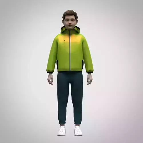 boys reflective hoodie jacket 3d clothing Low-poly 3D model