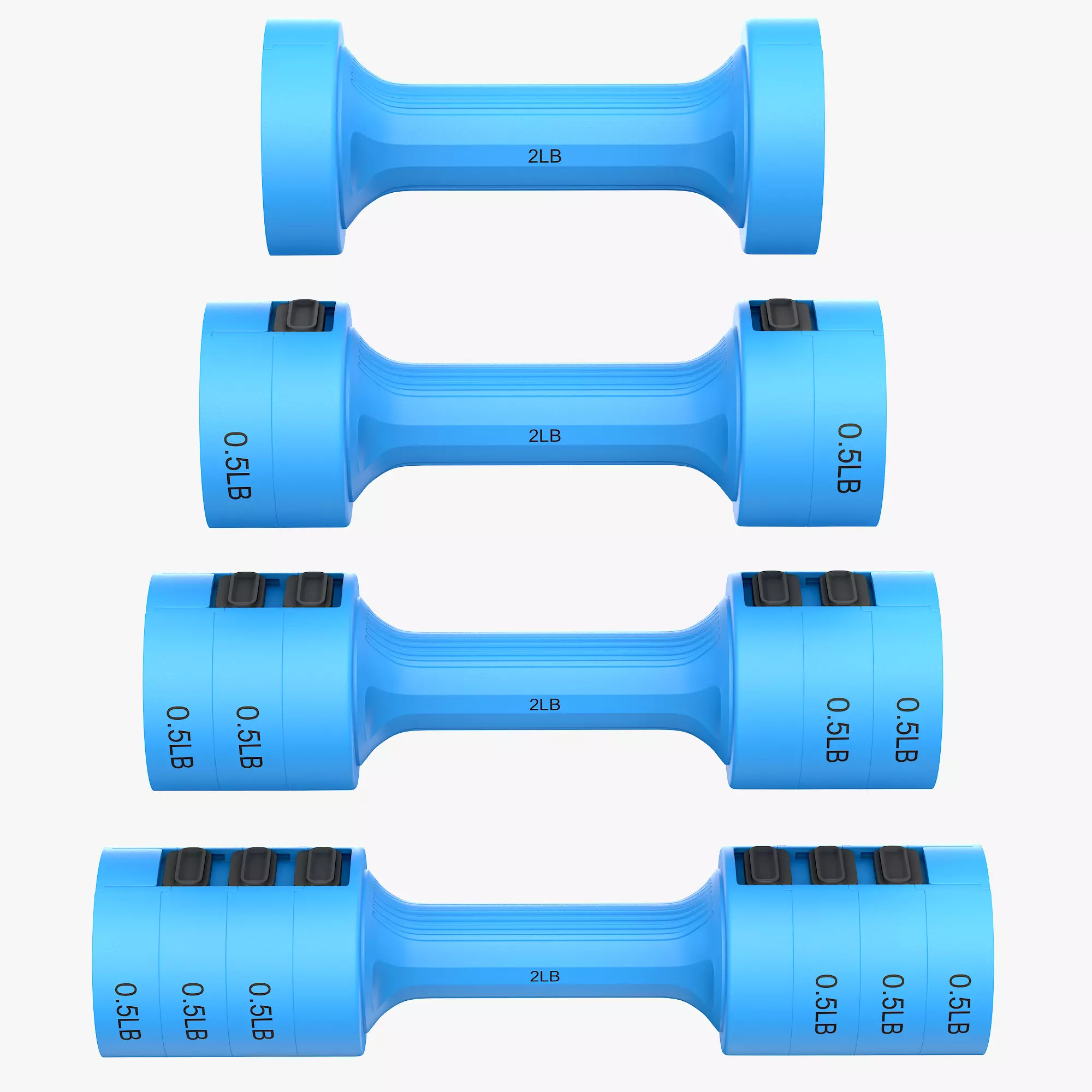 Adjustable Dumbbells Hand Weights Set 3D model_0
