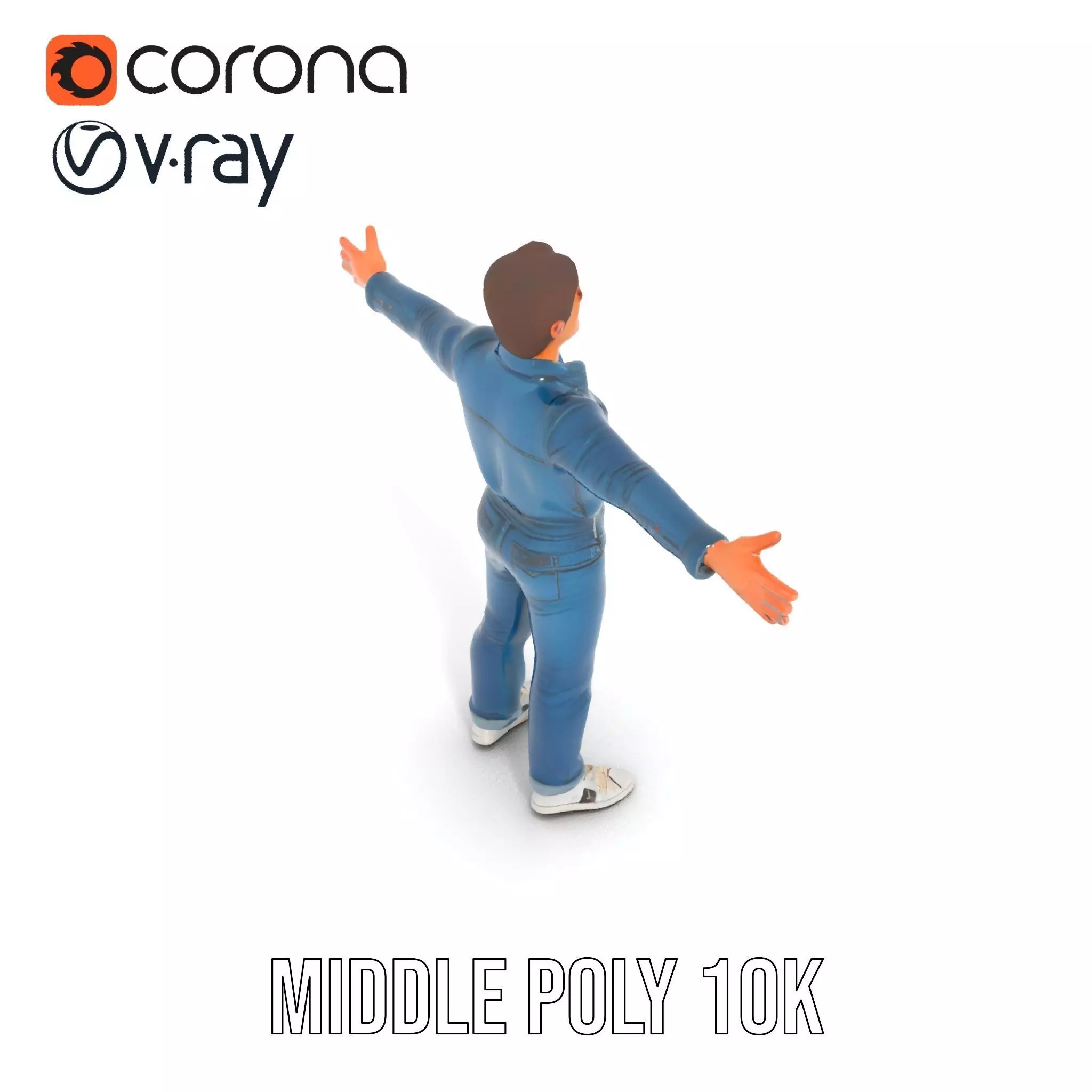 Casual Denim Outfit model pack Low-poly 3D model_6