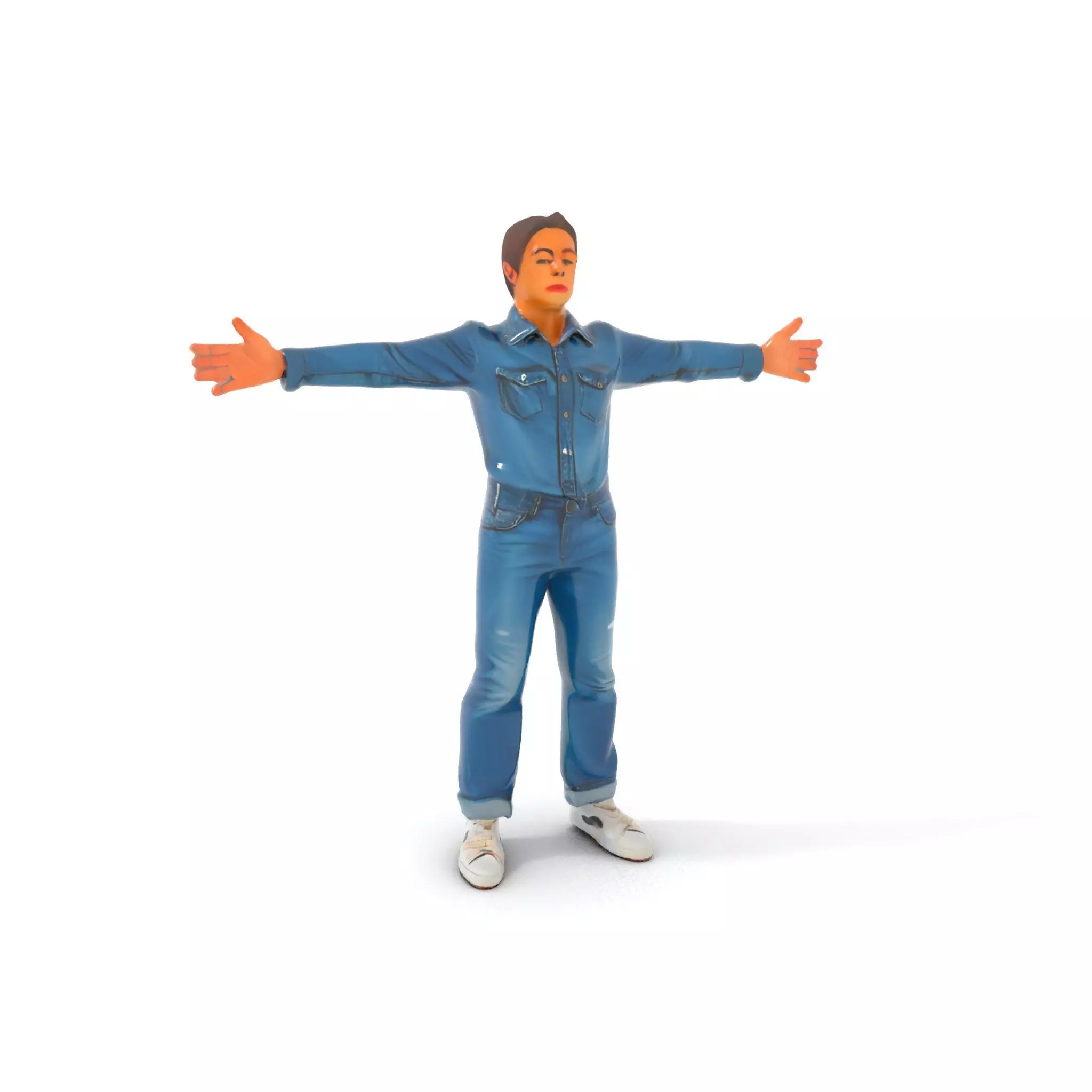 Casual Denim Outfit model pack Low-poly 3D model_10