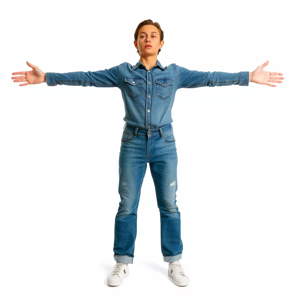 Casual Denim Outfit model pack Low-poly 3D model_2