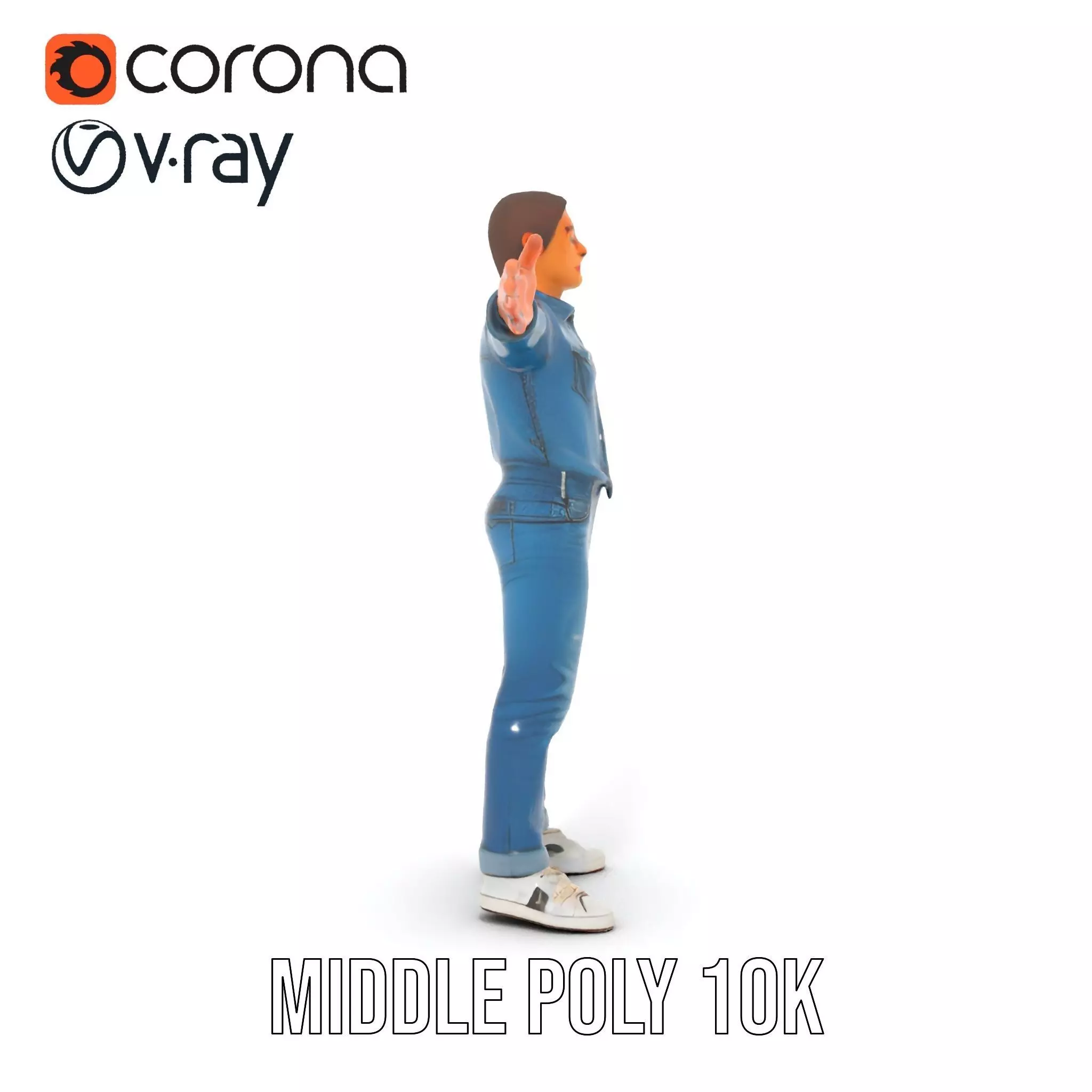 Casual Denim Outfit model pack Low-poly 3D model_16