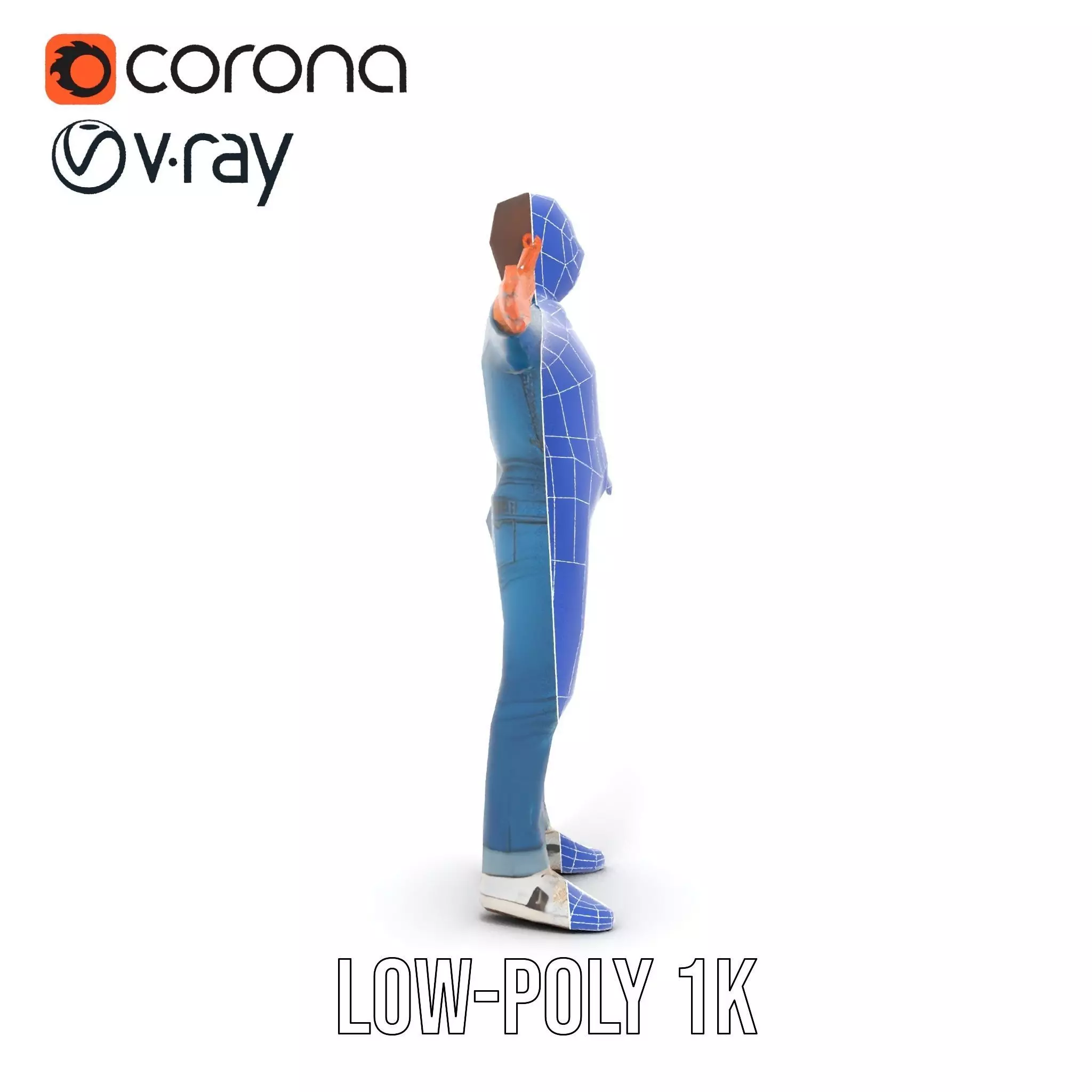 Casual Denim Outfit model pack Low-poly 3D model_28