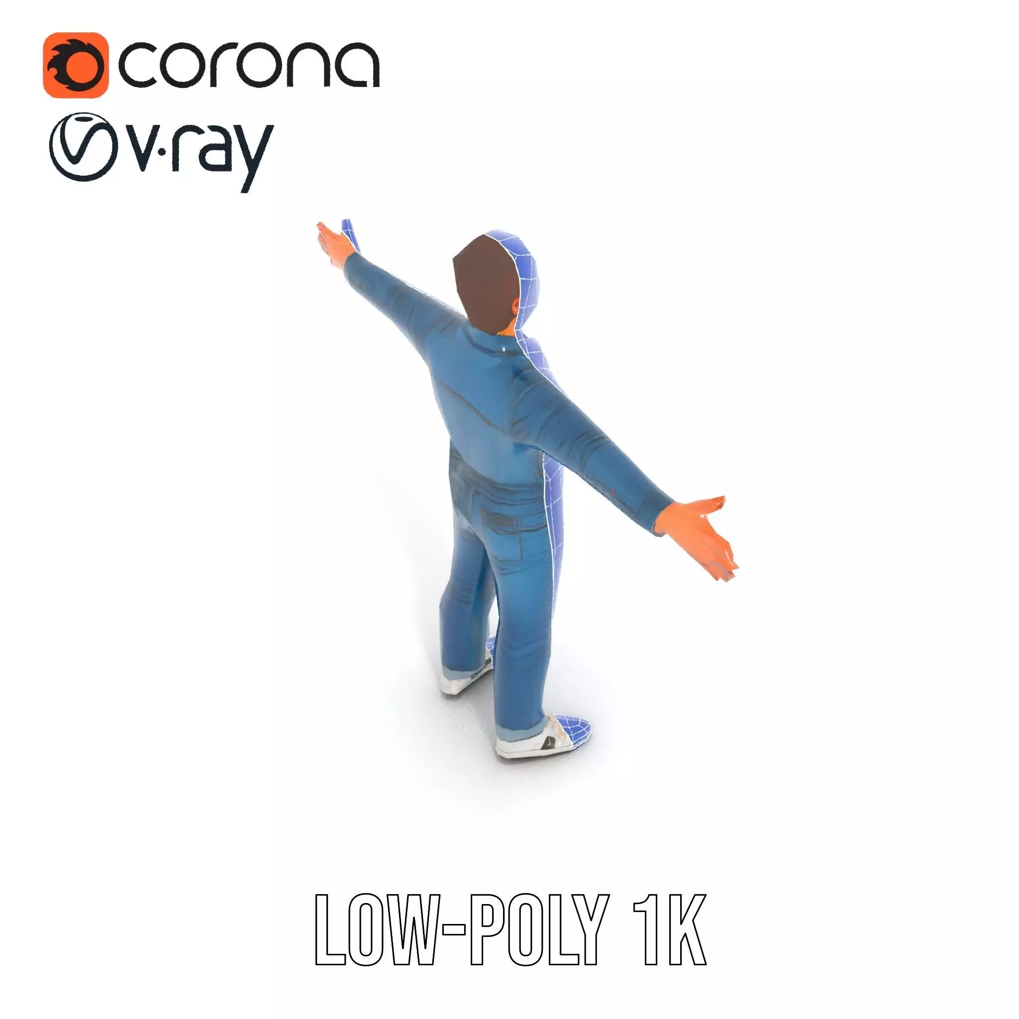 Casual Denim Outfit model pack Low-poly 3D model_17