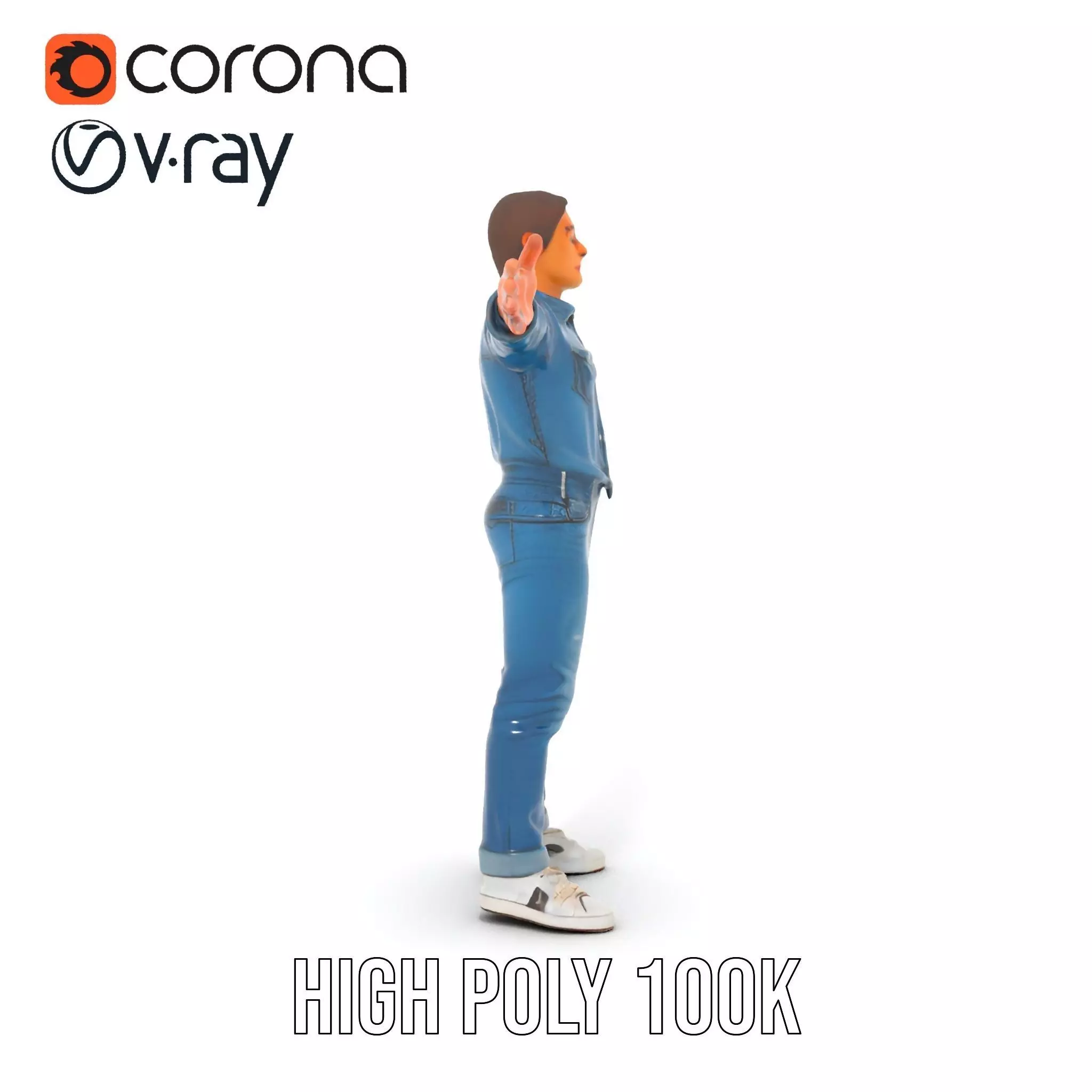 Casual Denim Outfit model pack Low-poly 3D model_18