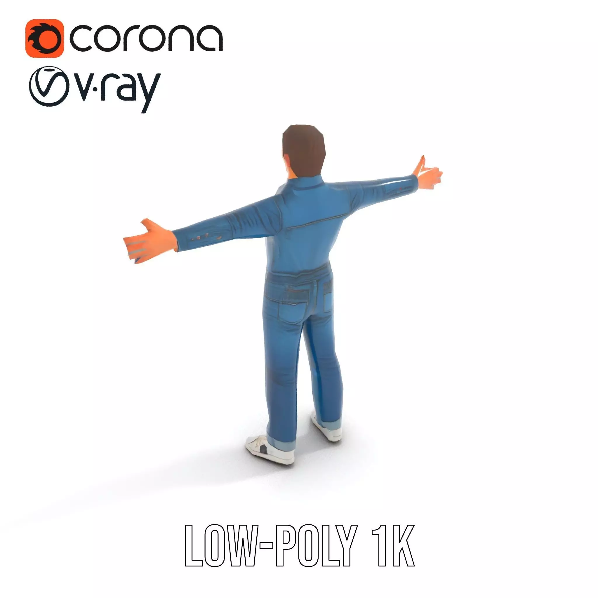 Casual Denim Outfit model pack Low-poly 3D model_7