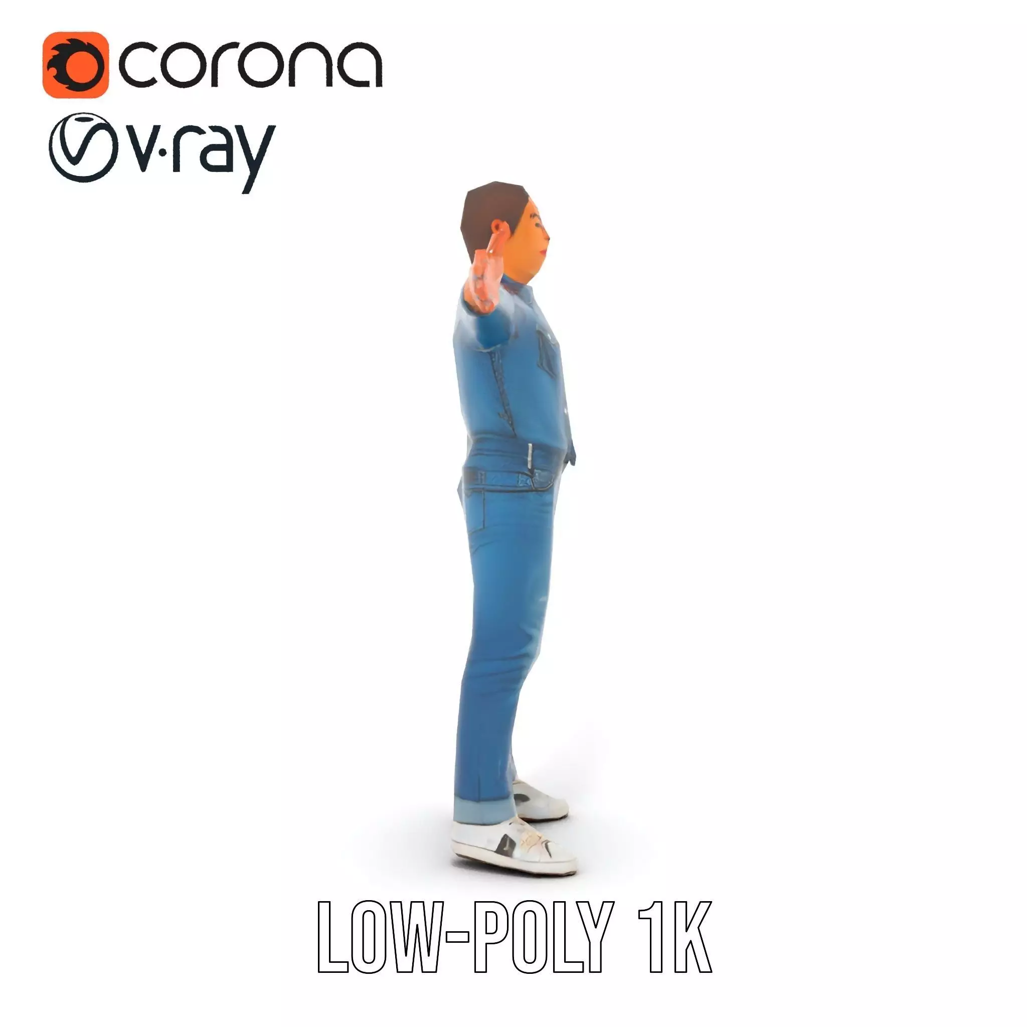 Casual Denim Outfit model pack Low-poly 3D model_14