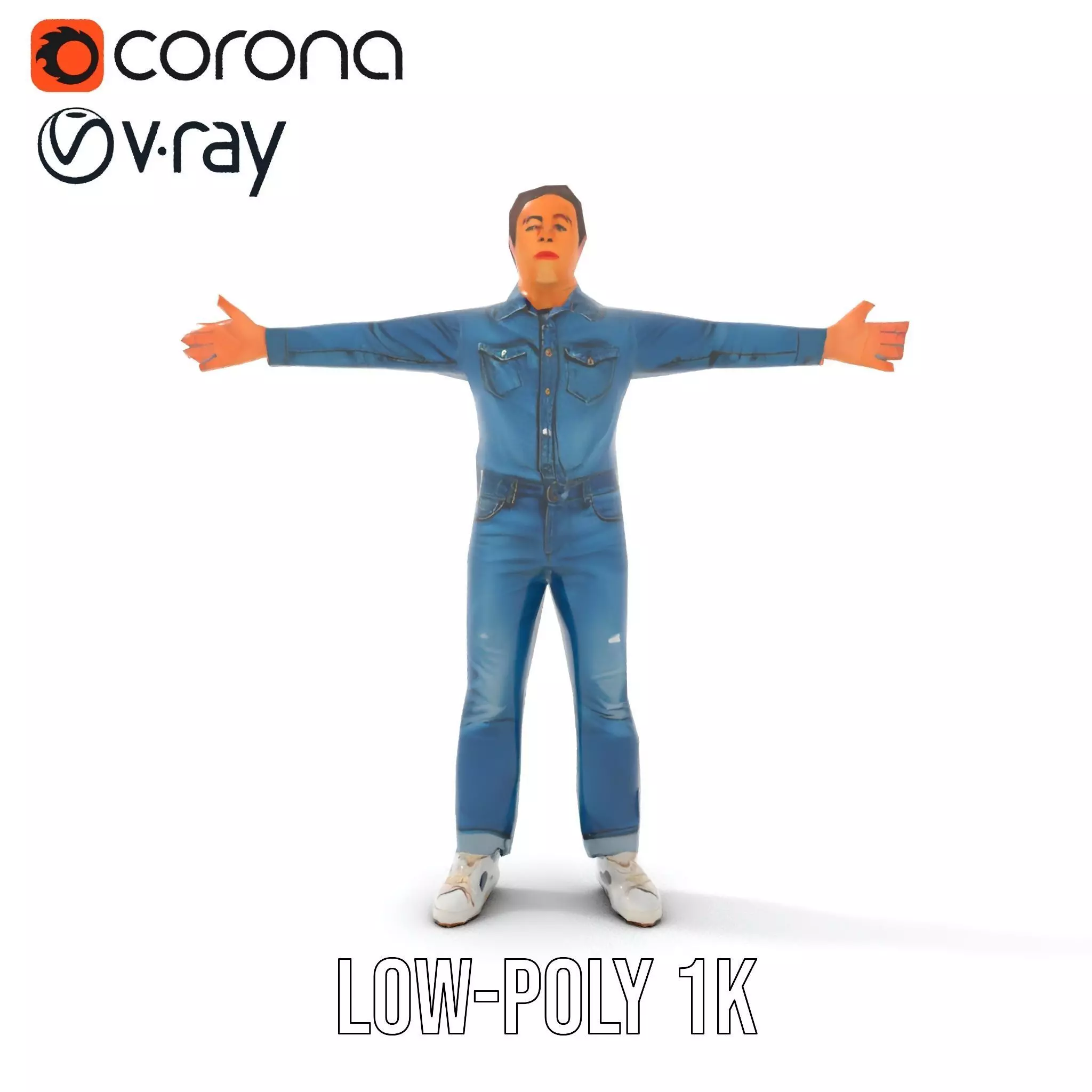 Casual Denim Outfit model pack Low-poly 3D model_23