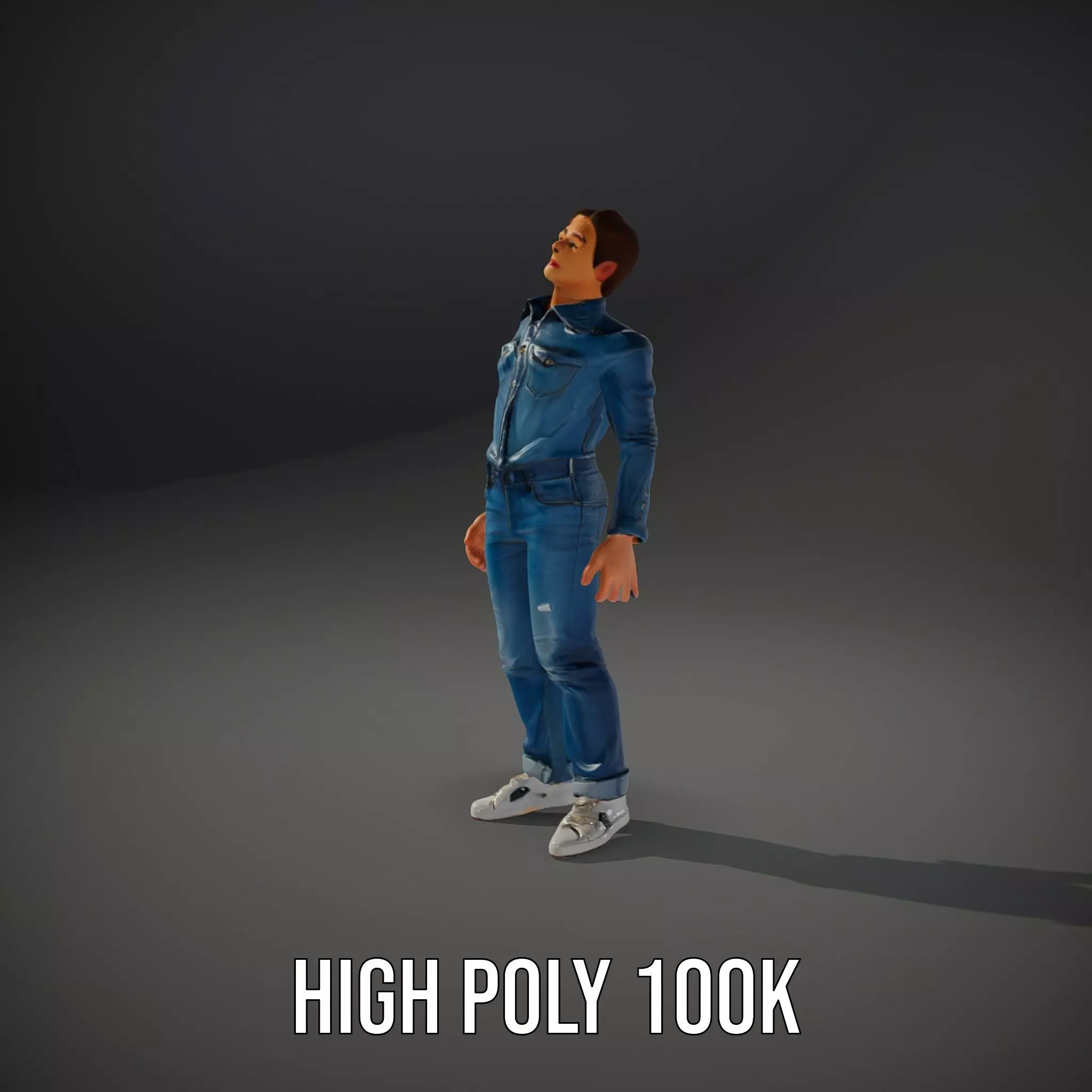 Casual Denim Outfit model pack Low-poly 3D model_8