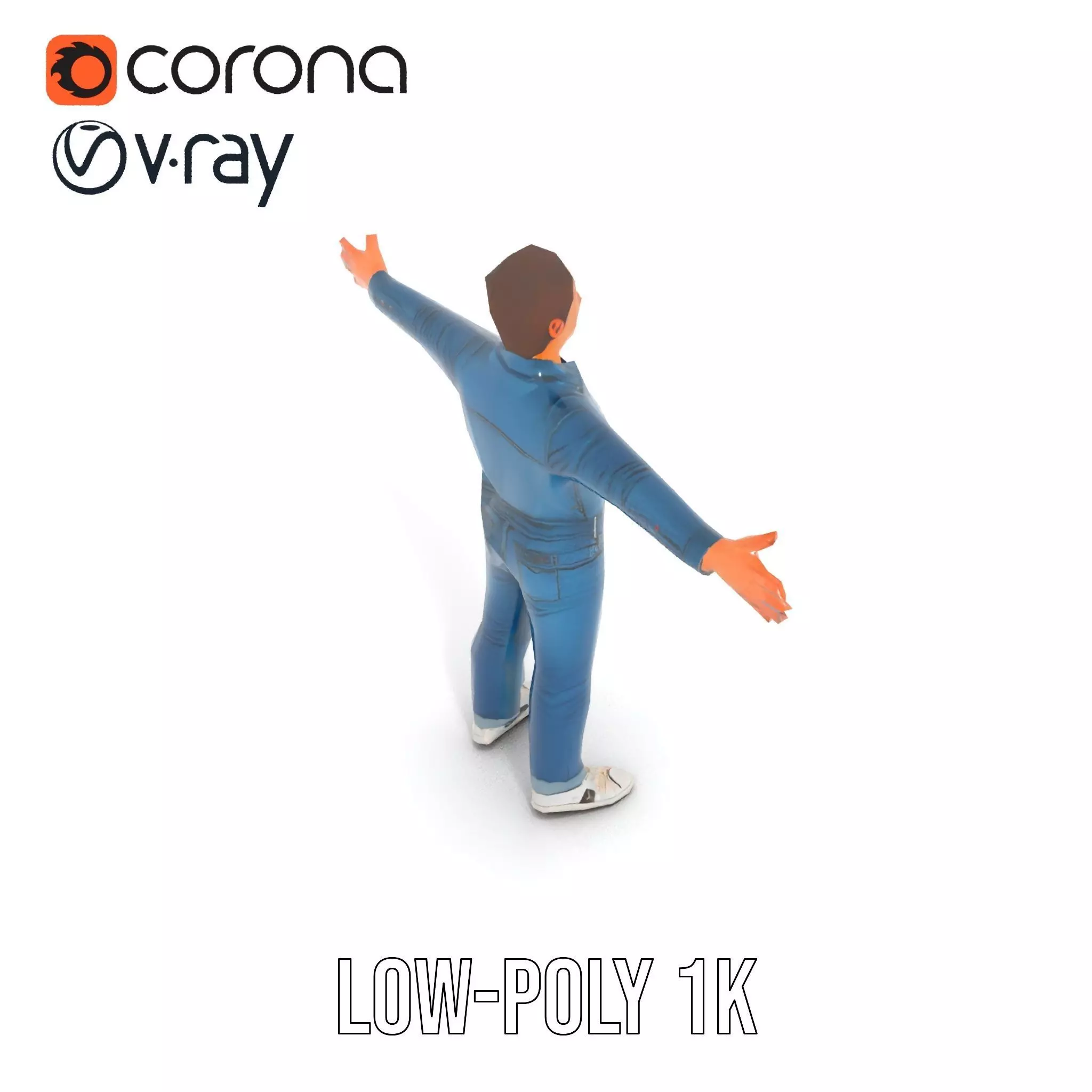 Casual Denim Outfit model pack Low-poly 3D model_11