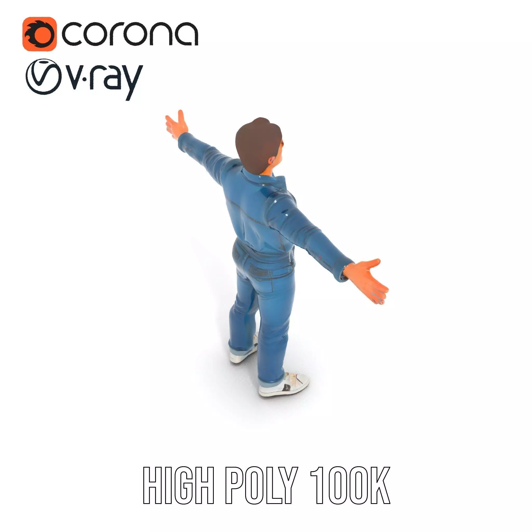 Casual Denim Outfit model pack Low-poly 3D model_24