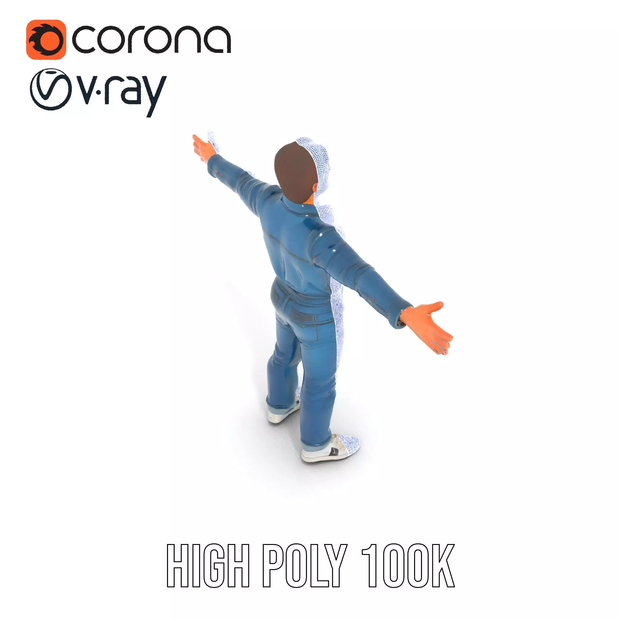 Casual Denim Outfit model pack Low-poly 3D model_33