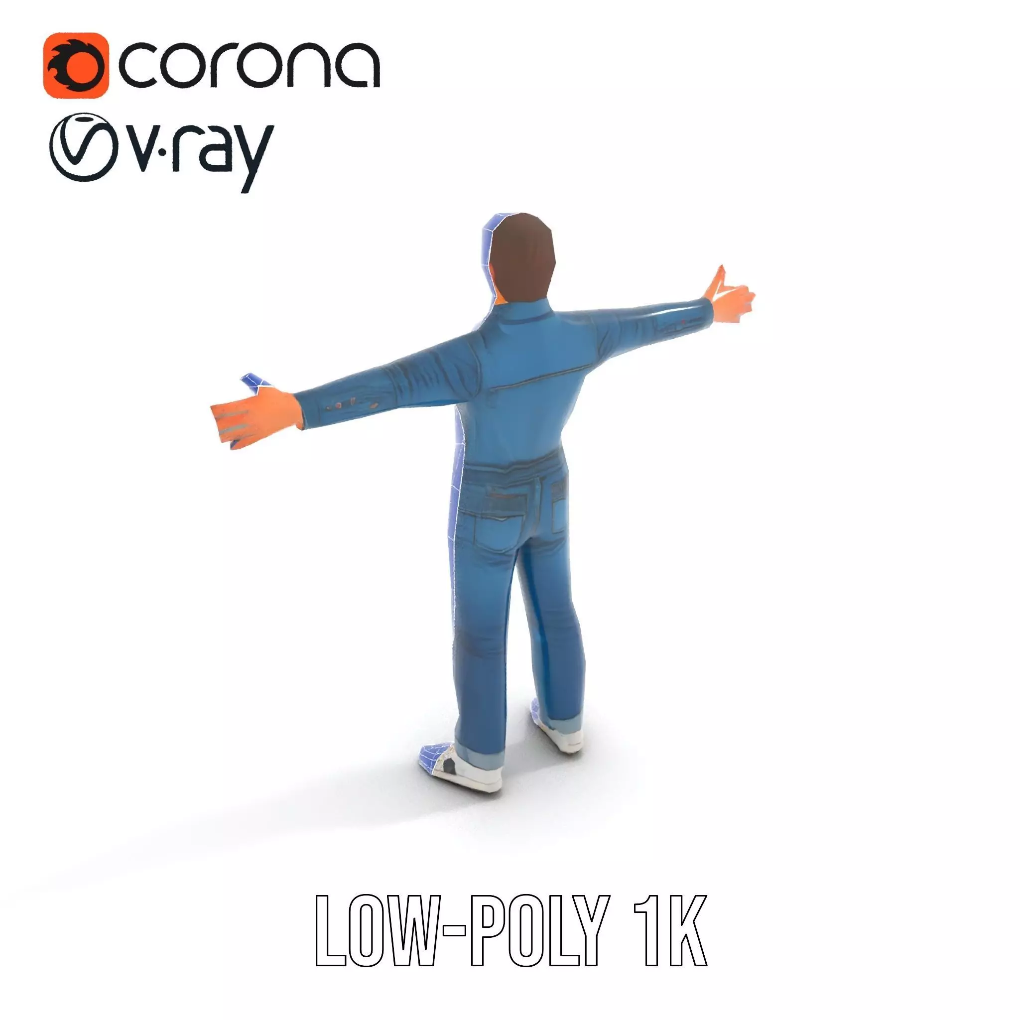 Casual Denim Outfit model pack Low-poly 3D model_31