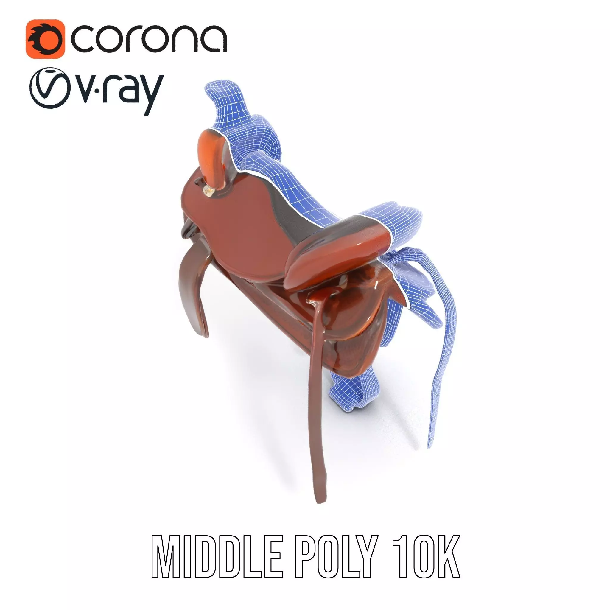 Brown Leather Saddle model pack Low-poly 3D model_24