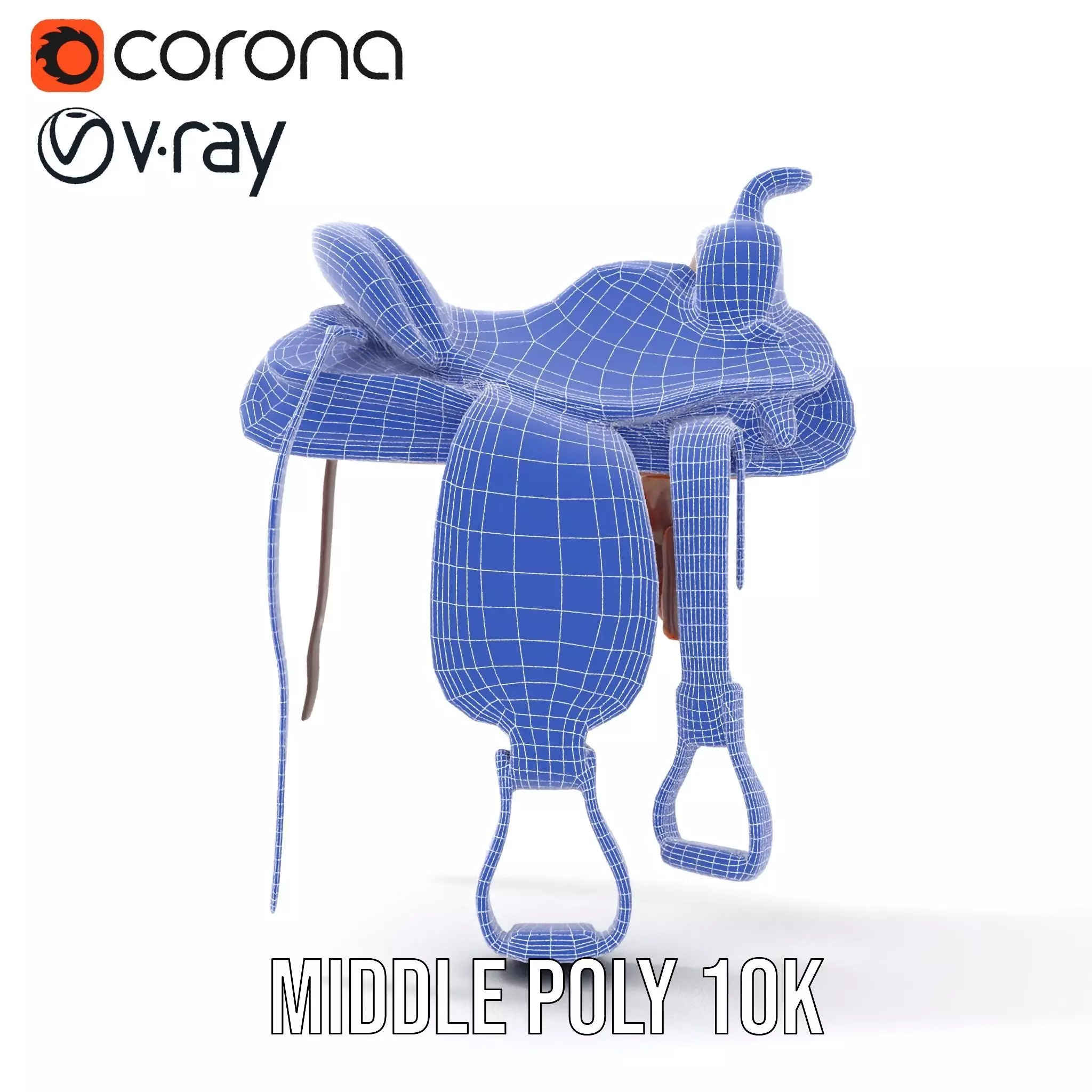 Brown Leather Saddle model pack Low-poly 3D model_21