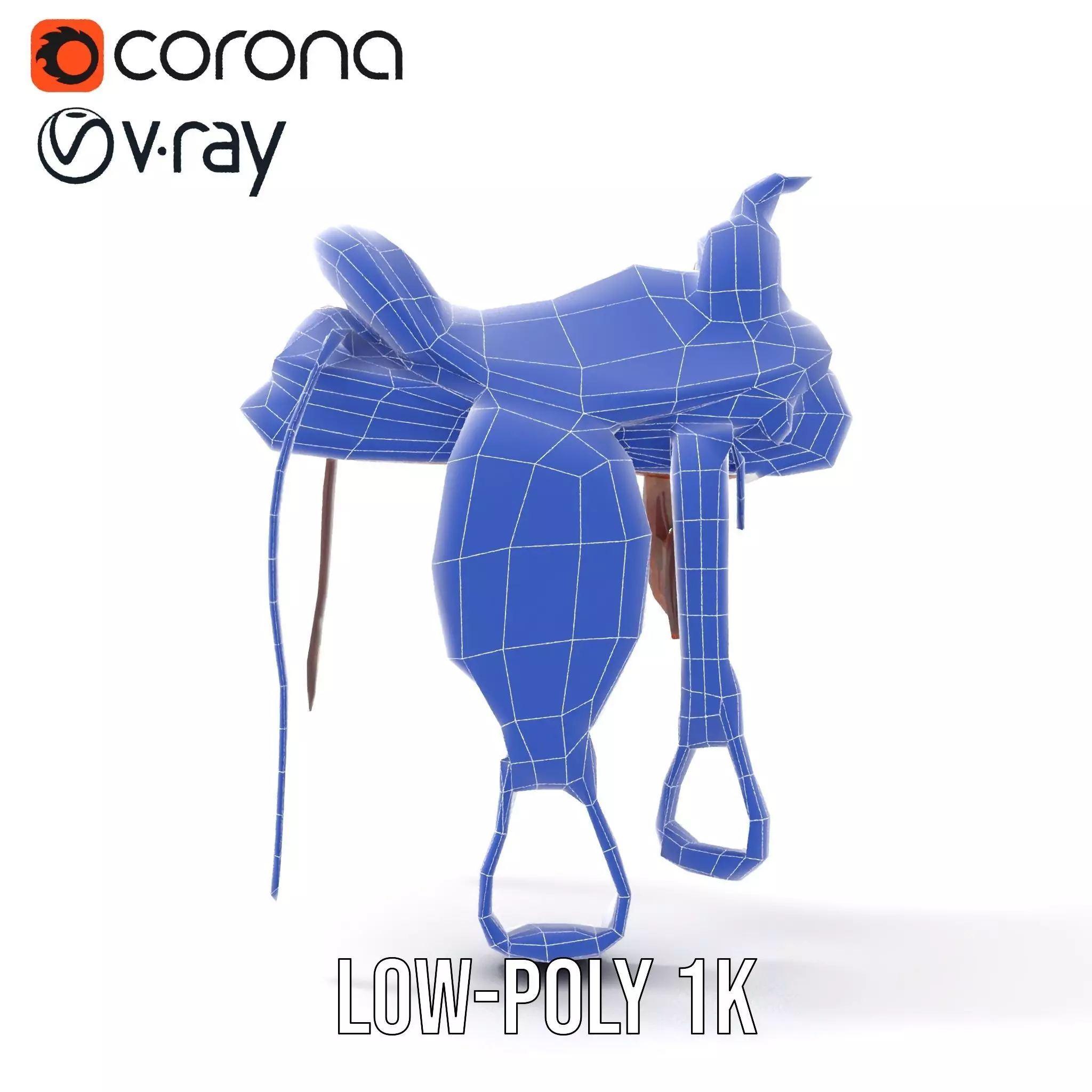 Brown Leather Saddle model pack Low-poly 3D model_28