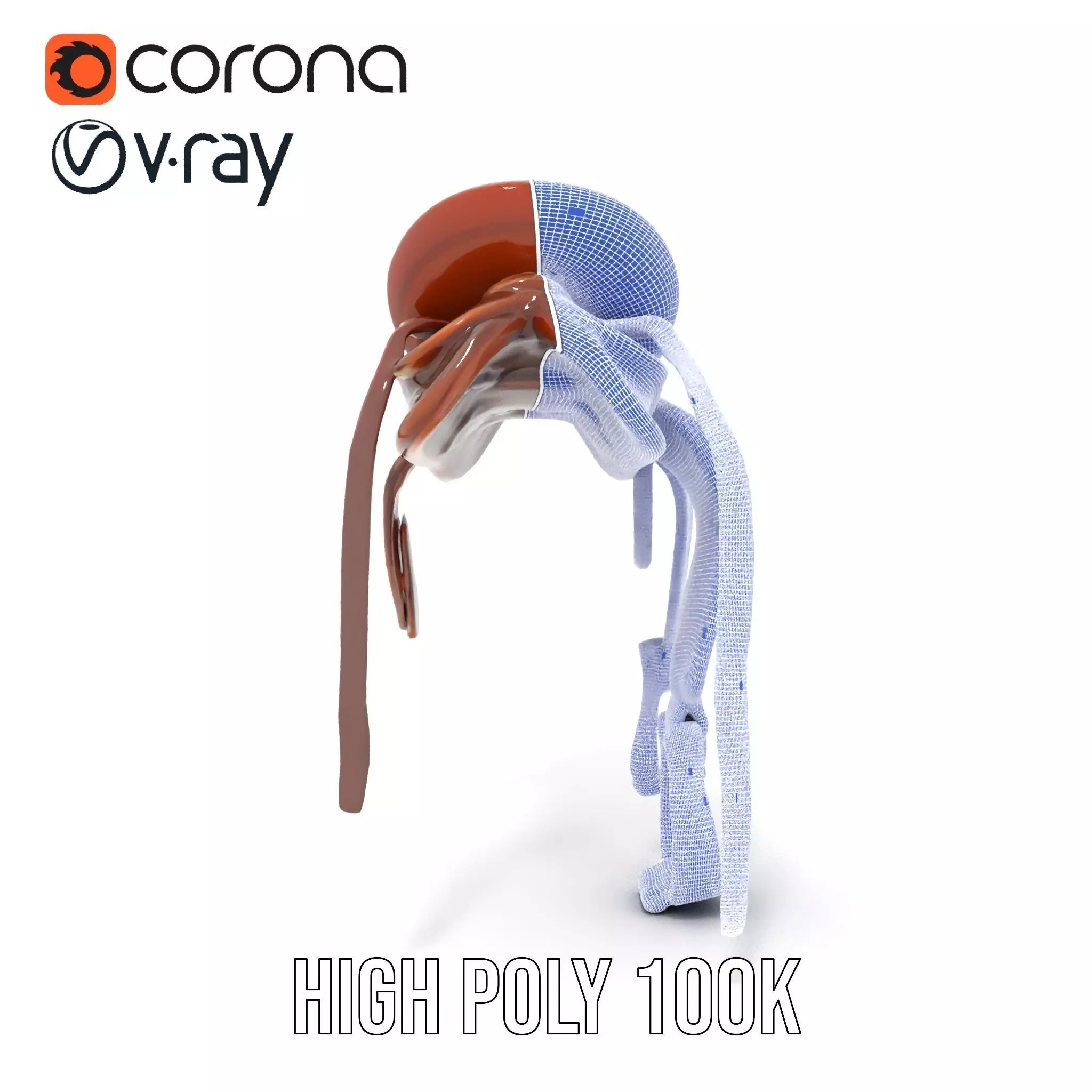 Brown Leather Saddle model pack Low-poly 3D model_34