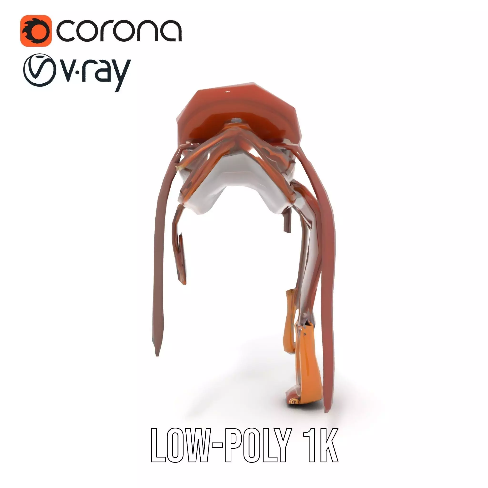 Brown Leather Saddle model pack Low-poly 3D model_19