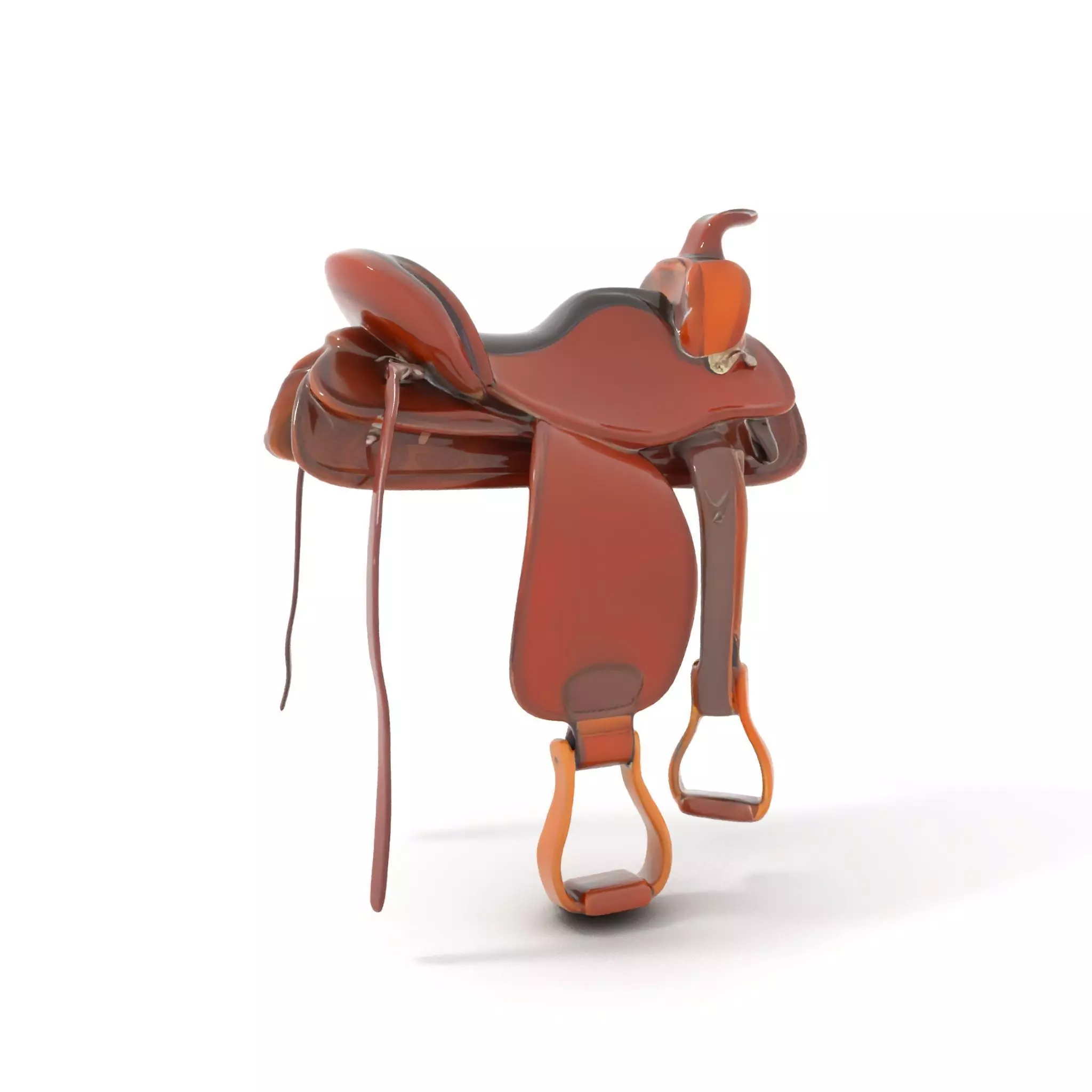 Brown Leather Saddle model pack Low-poly 3D model_0
