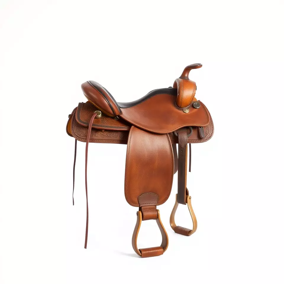 Brown Leather Saddle model pack Low-poly 3D model_2