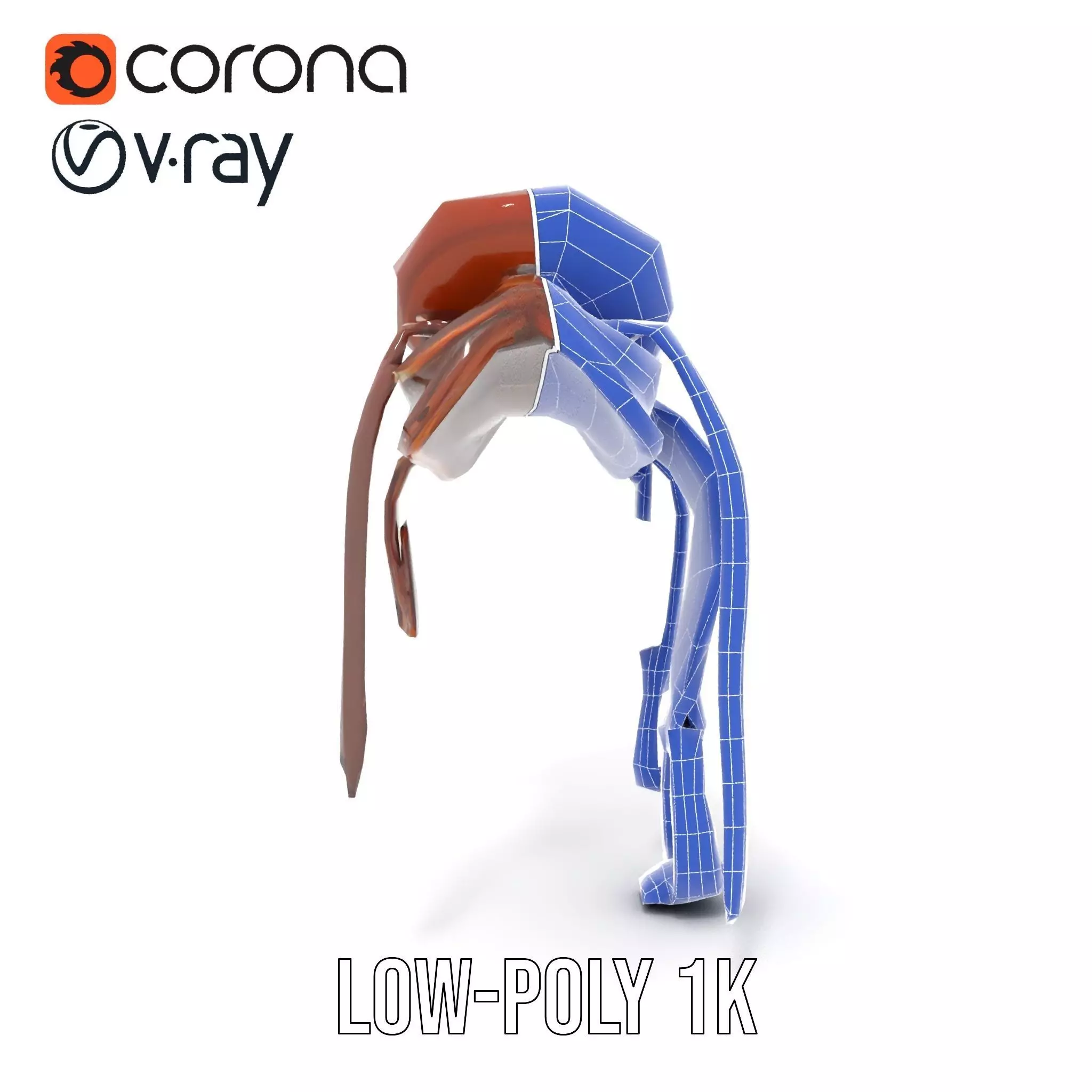 Brown Leather Saddle model pack Low-poly 3D model_31