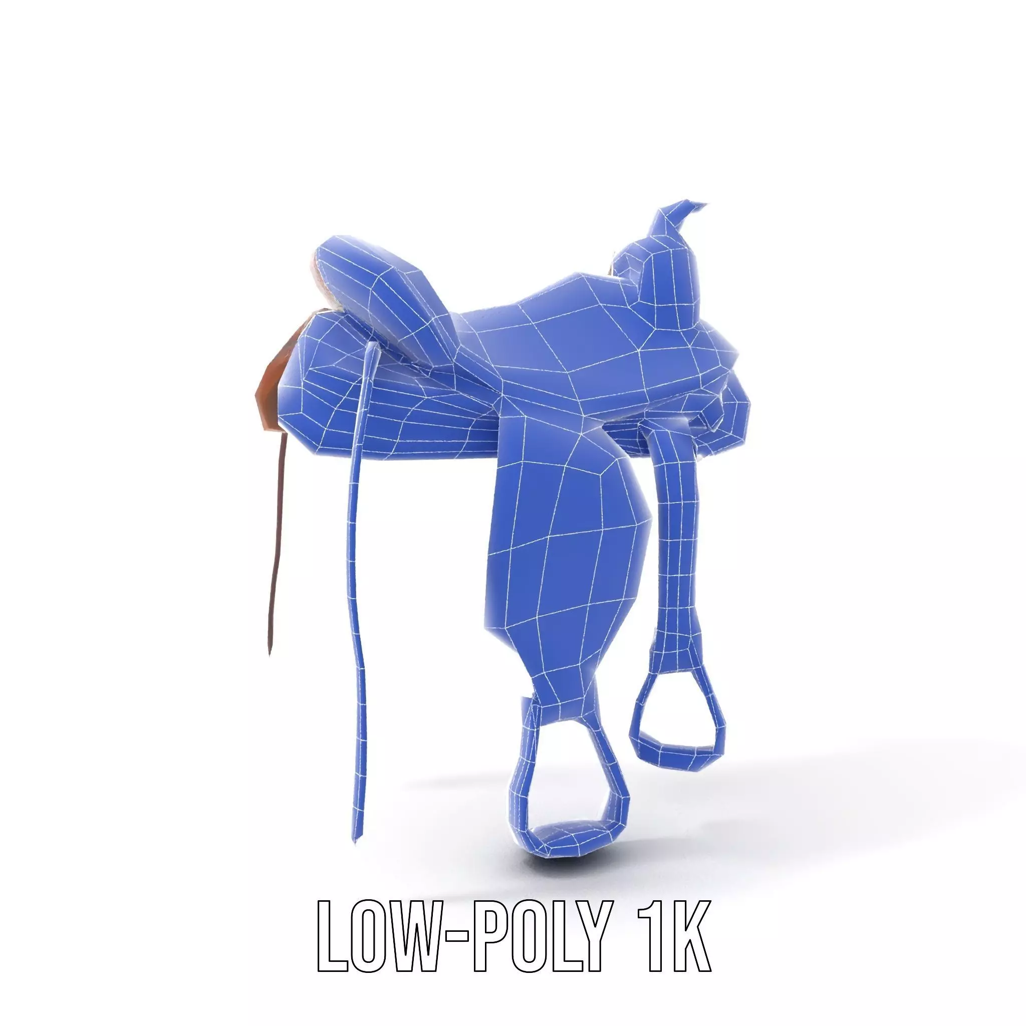 Brown Leather Saddle model pack Low-poly 3D model_14