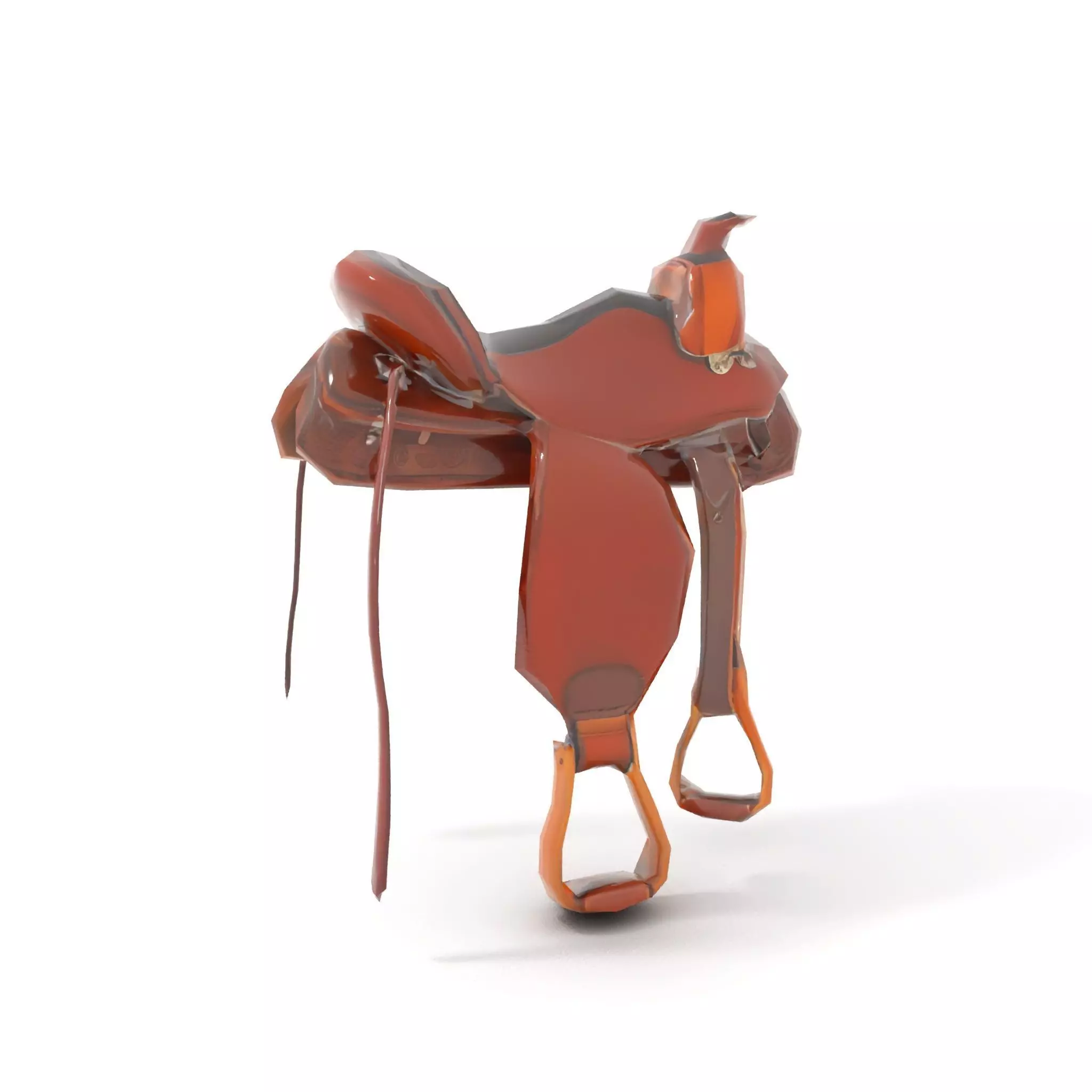 Brown Leather Saddle model pack Low-poly 3D model_12