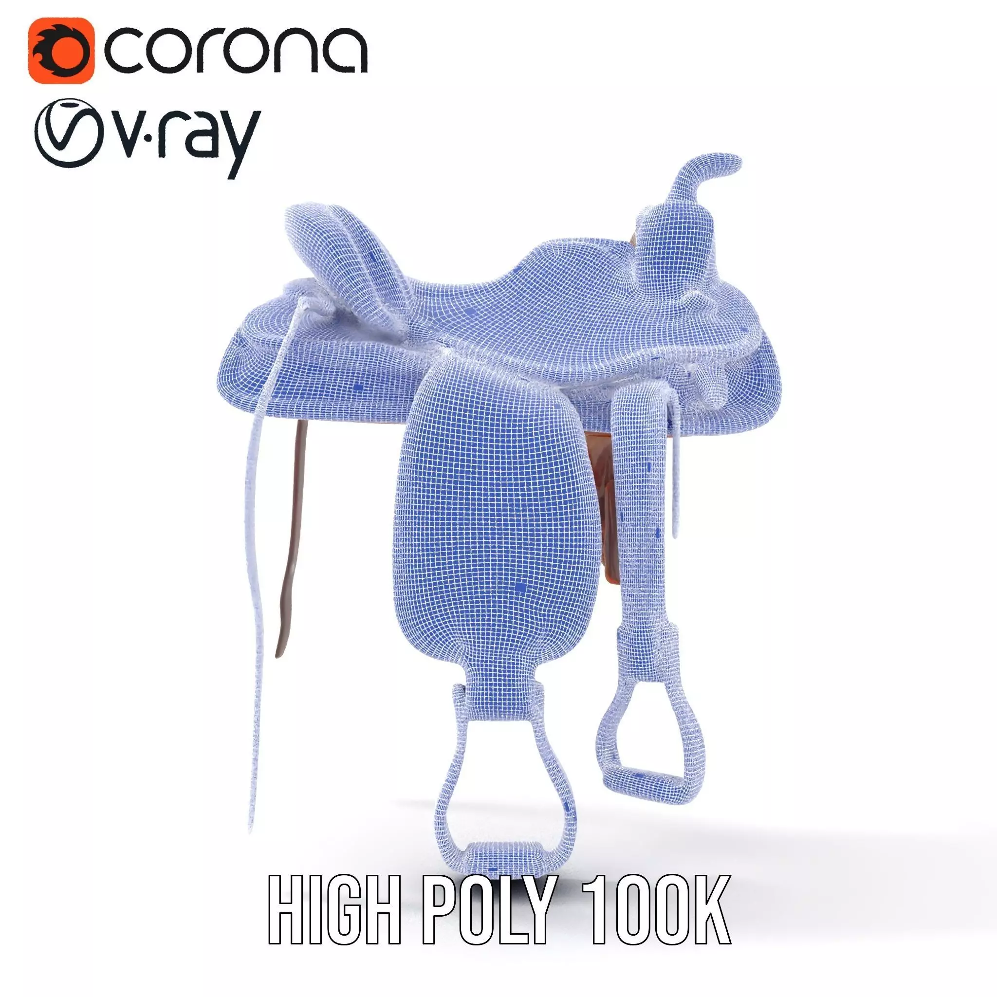 Brown Leather Saddle model pack Low-poly 3D model_33