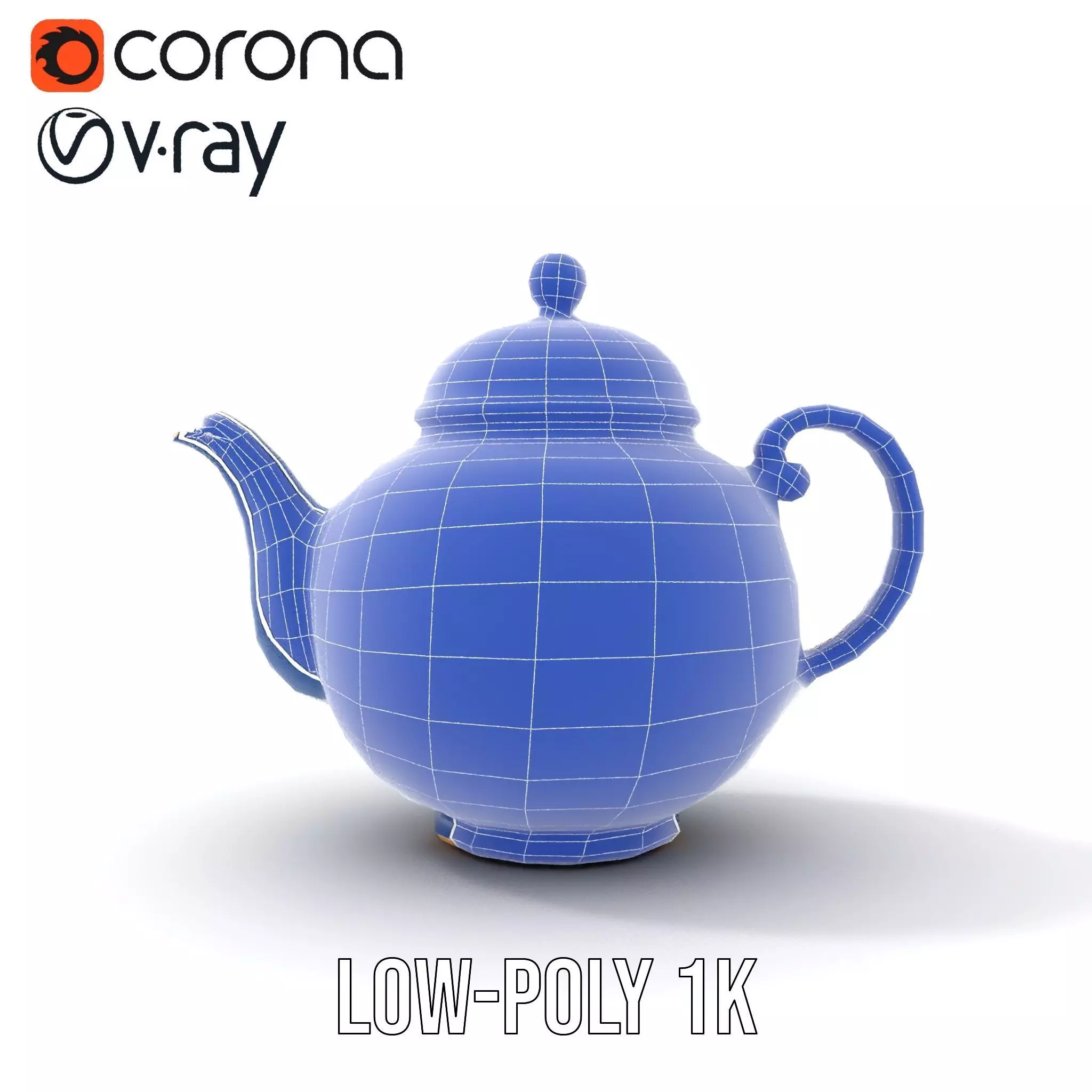 Dragon Porcelain Teapot model pack Low-poly 3D model_8