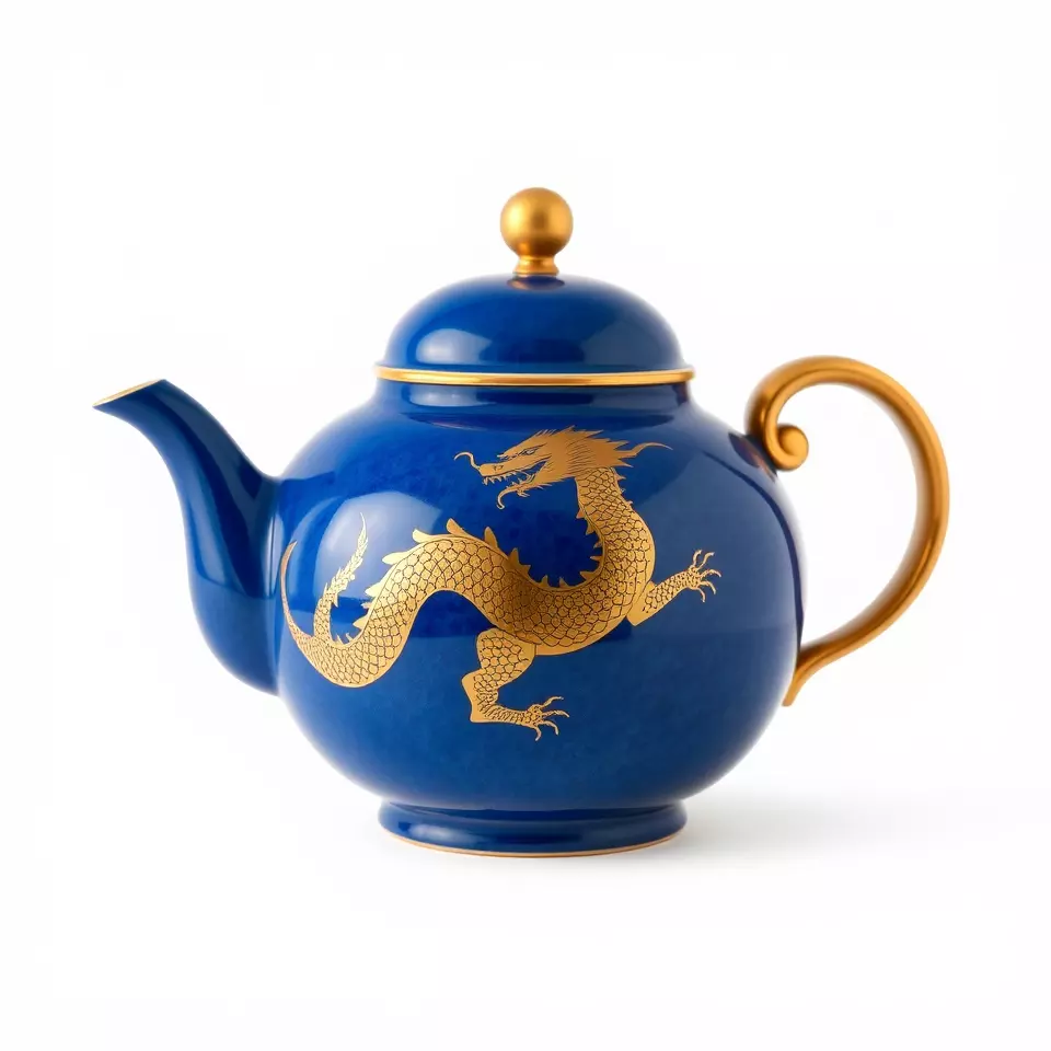 Dragon Porcelain Teapot model pack Low-poly 3D model_2