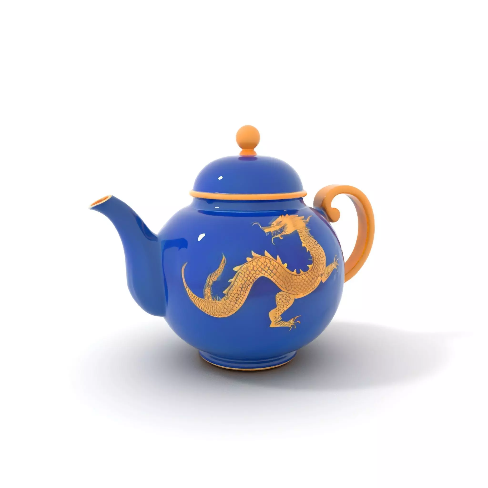 Dragon Porcelain Teapot model pack Low-poly 3D model_0