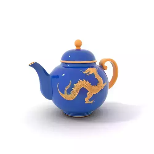 Dragon Porcelain Teapot model pack Low-poly 3D model